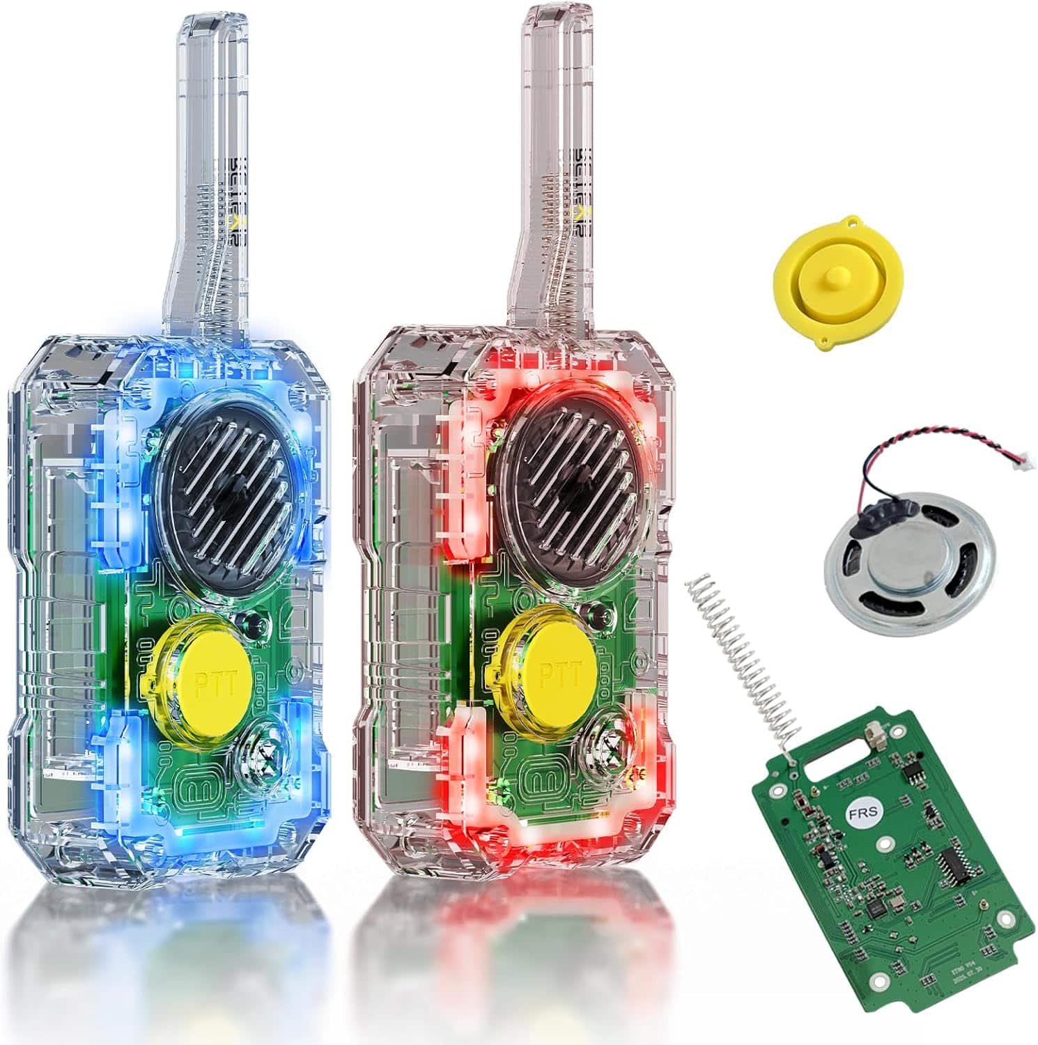 Retevis - EZTalk 80 Walkie Talkies for Kids, Science Kits for Kids Age 8-12 | STEM Toys Build Your Own Walkie Talkies Kits - Transparent