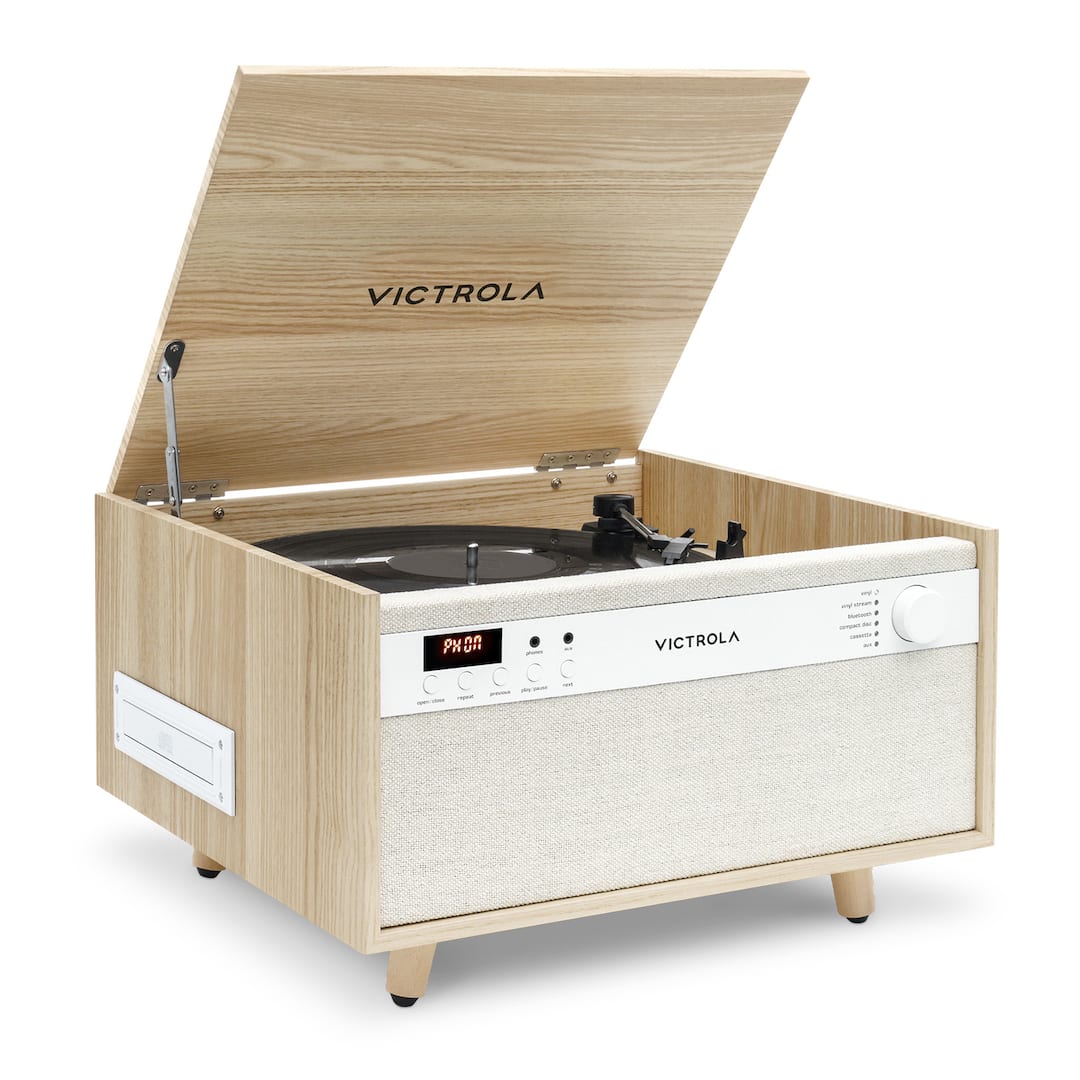 Victrola Navigator VTA-600B Centro Musica 8 In 1 Con Giradischi Bluetooth E Registrazione USB - Nero