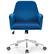 Alt View 17. Costway - Velvet Accent Office Armchair with Adjustable Height and Swivel Removable Cushion - Blue.