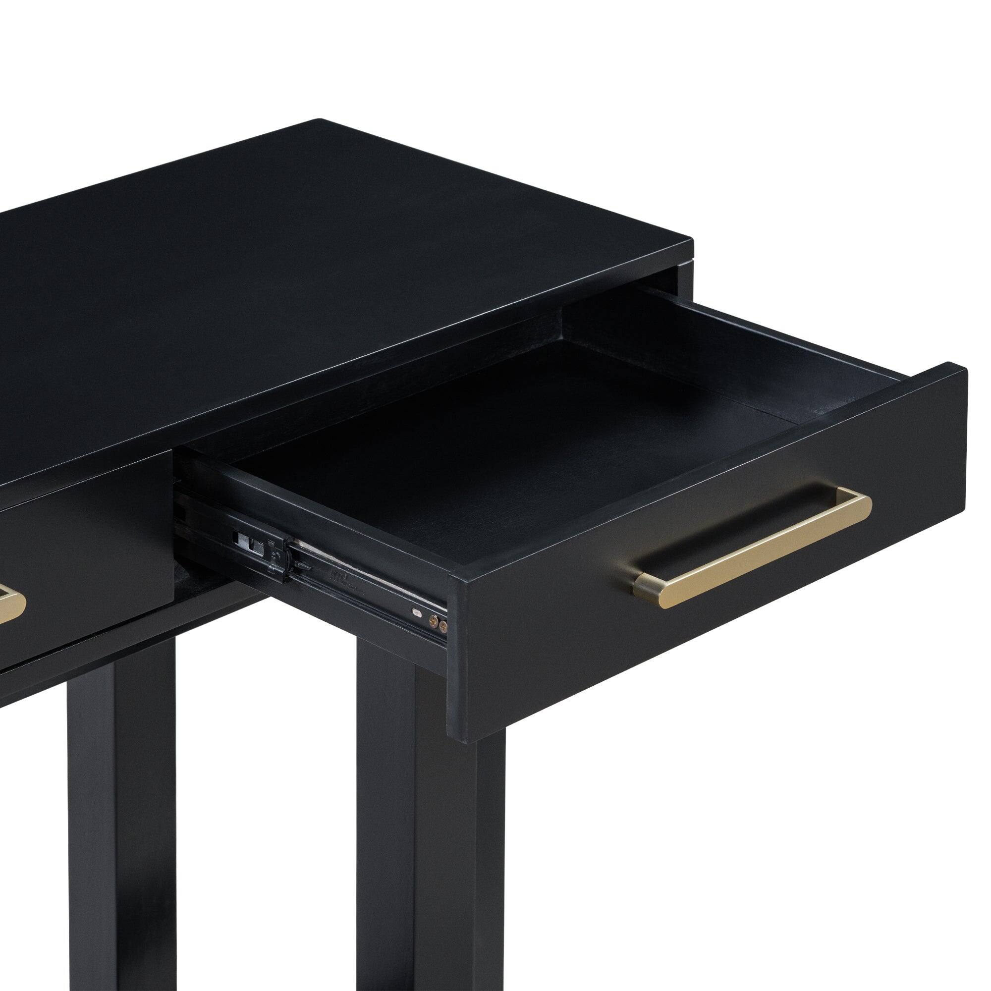 Alt View 8. Boyel Living - Elegant Console Table with Three Drawers and Extra Long Entryway Table - Black.