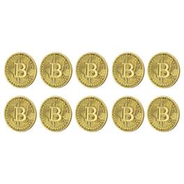 Toynk - Bitcoin Gold Plated Commemorative Collector's Coin Lot of 10