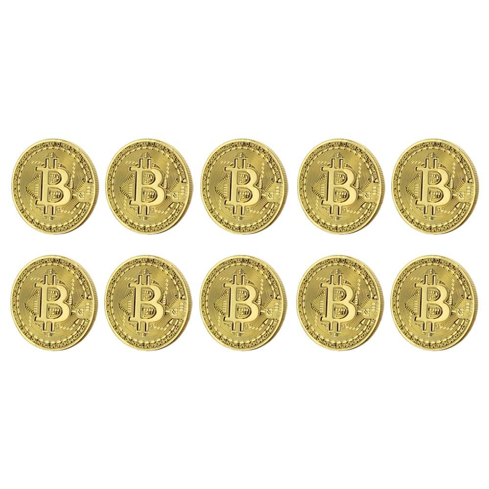 Toynk - Bitcoin Gold Plated Commemorative Collector's Coin Lot of 10