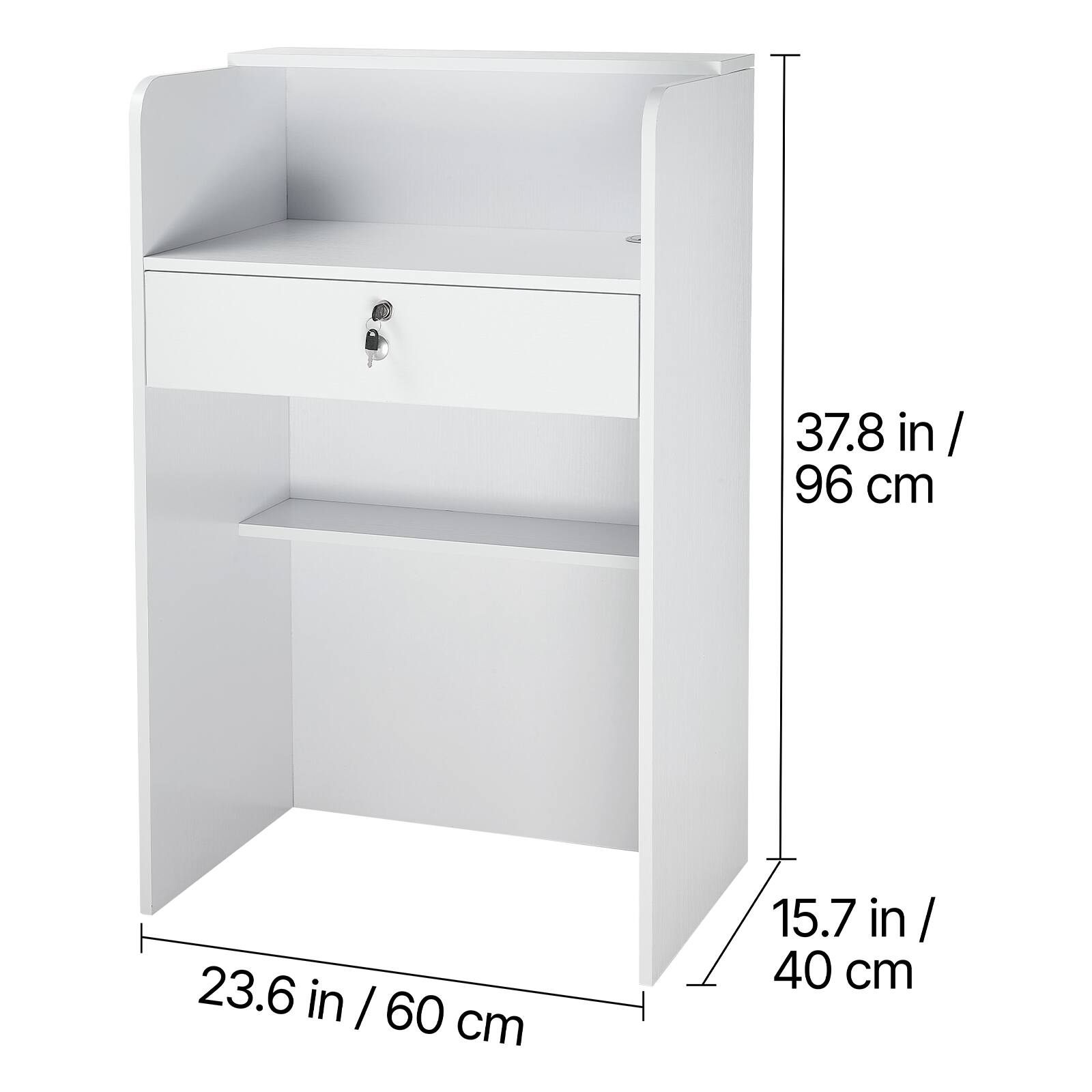 37.8 in / 96 cm  
23.6 in / 60 cm  
15.7 in / 40 cm