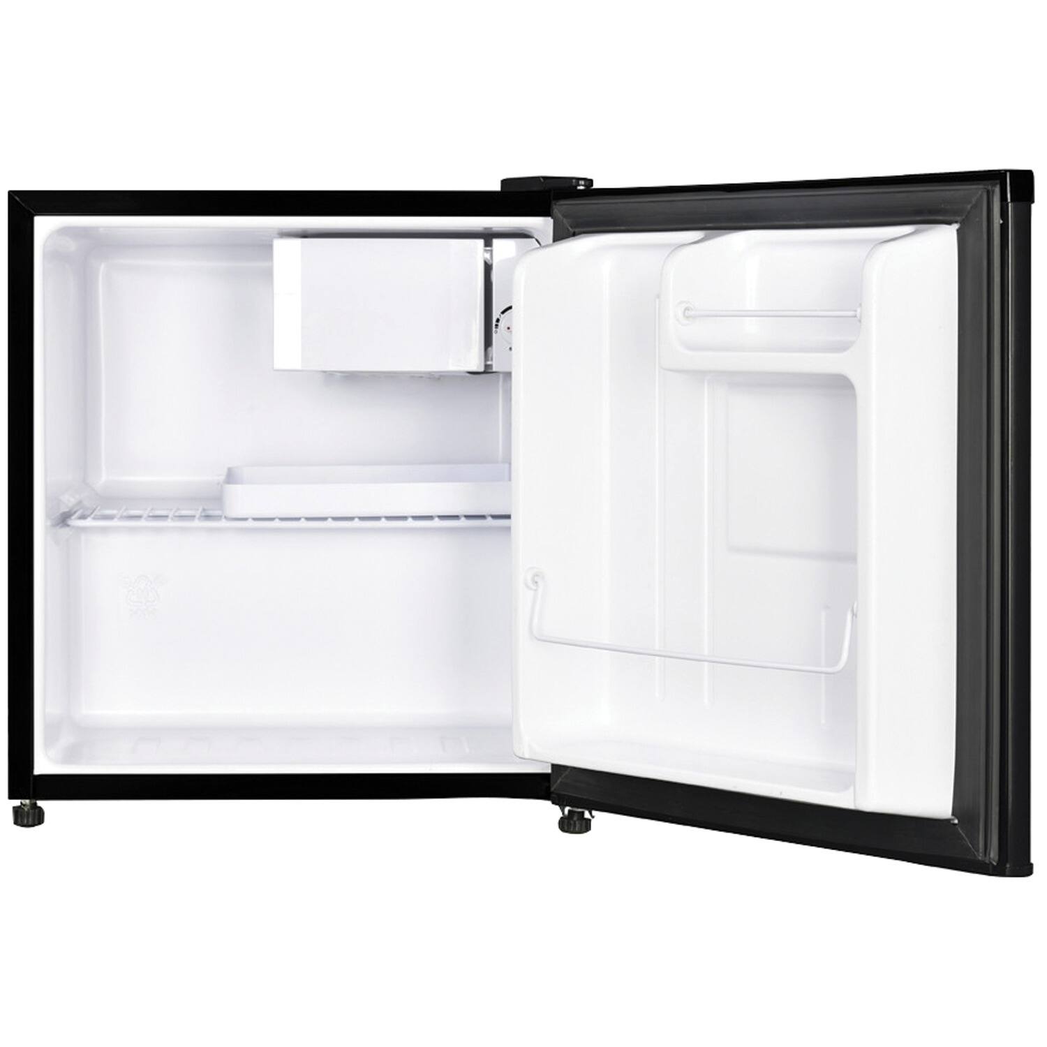 Left. Magic Chef - 1.7 Cubic ft Manual Defrost Refrigerator - Black.
