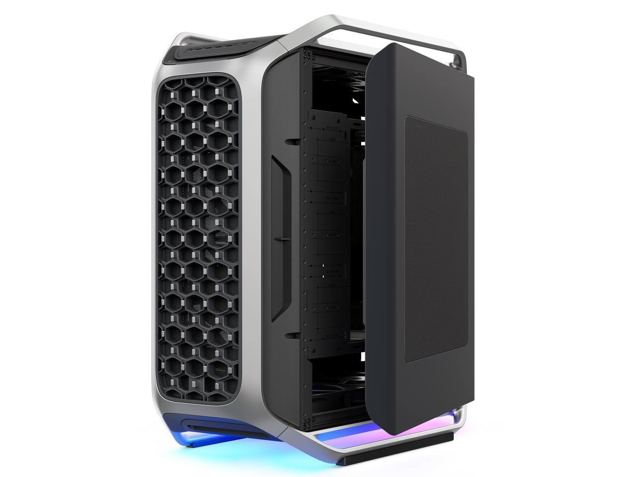 Alt View 4. Cooler Master - Cooler Master Cosmos Alpha Full Tower - Curved Aluminum, 200mm Fans, 400mm GPU, ARGB Underglow - Black.