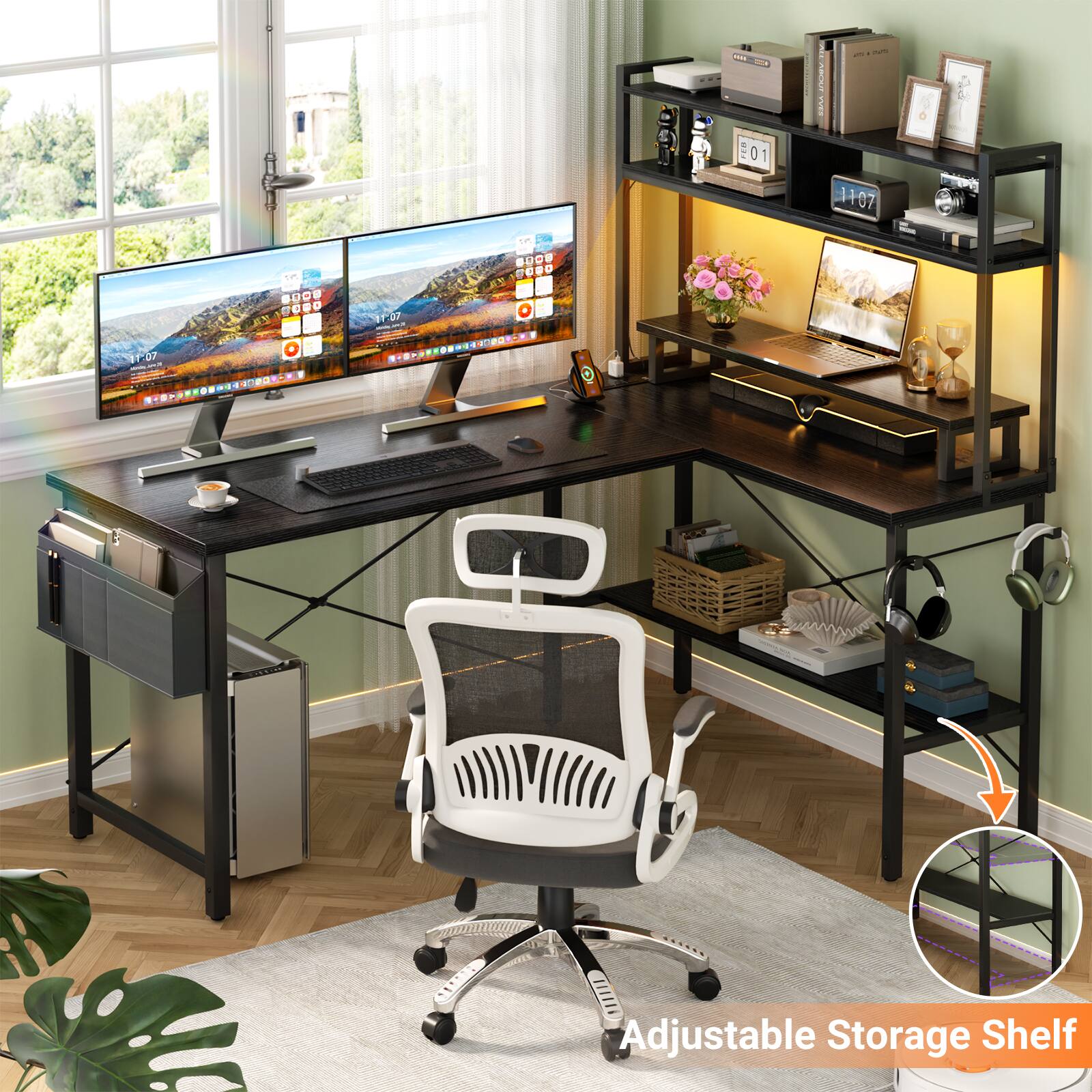 - E01 FEB - d CABU I 1107 i - BUDU 00O 11:07 O 1 BUOU TOOO 11:07 2 Adjustable Storage Shelf