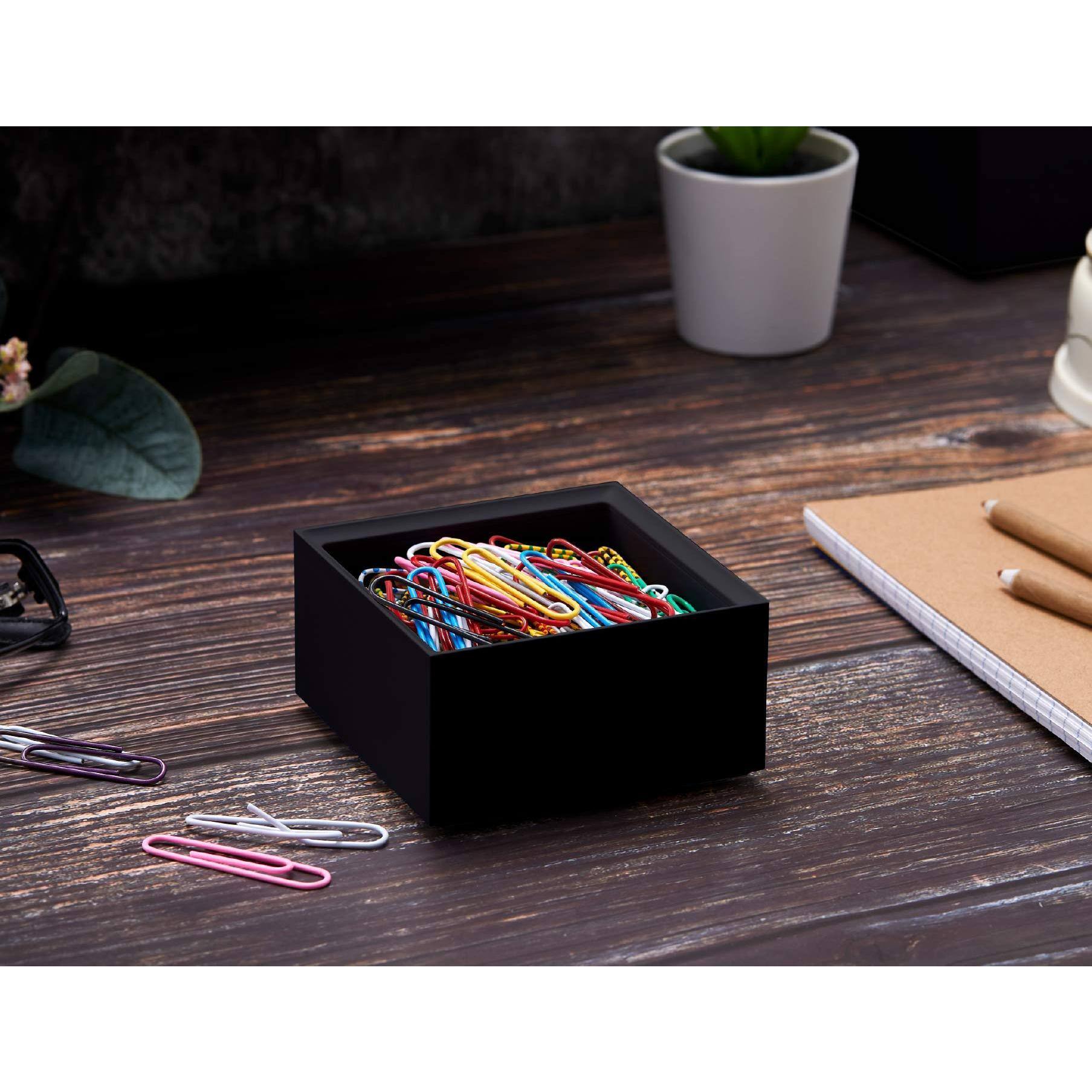 Alt View 3. Paradigms Interiors - Office Konnect Desk Organizer Accessory Tray & Storage Cup Bundle Stacks For Desktop Makeup Organization - Black-2 Pack-Pencil Cup.