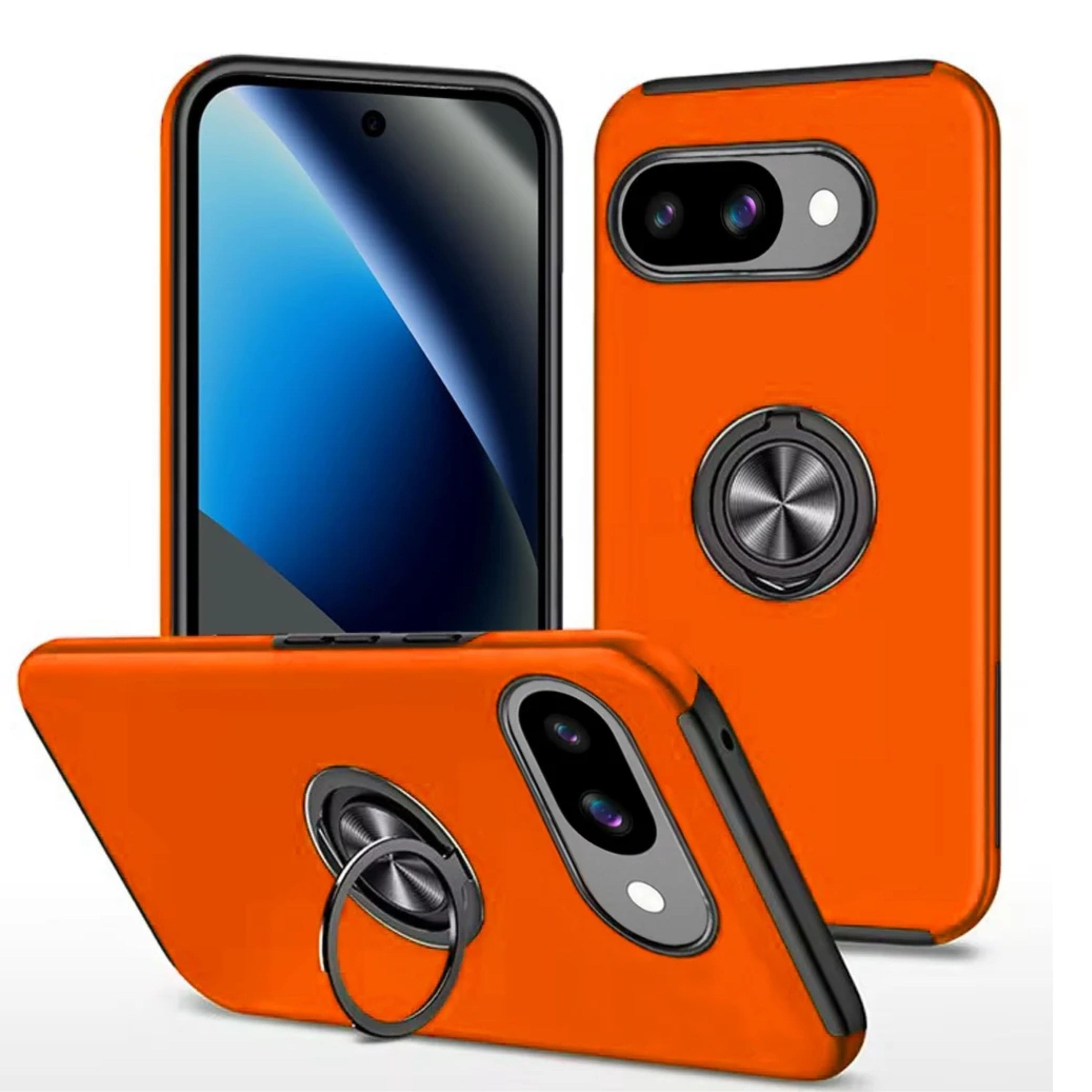 Kitcheniva - Rubber Dual Layer Phone Case Magnetic Ring Stand With Tempered Glass For Google Pixel 10a - Cosmic Orange price history on PriceWatchPro