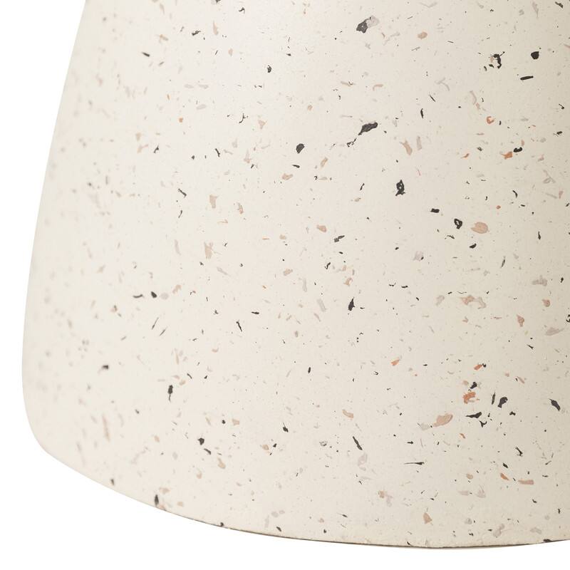 Alt View 7. LeisureMod - Wisp Hourglass Fiberstone Side Table, Modern Indoor/Outdoor Accent Table - No Assembly - Terrazzo White.