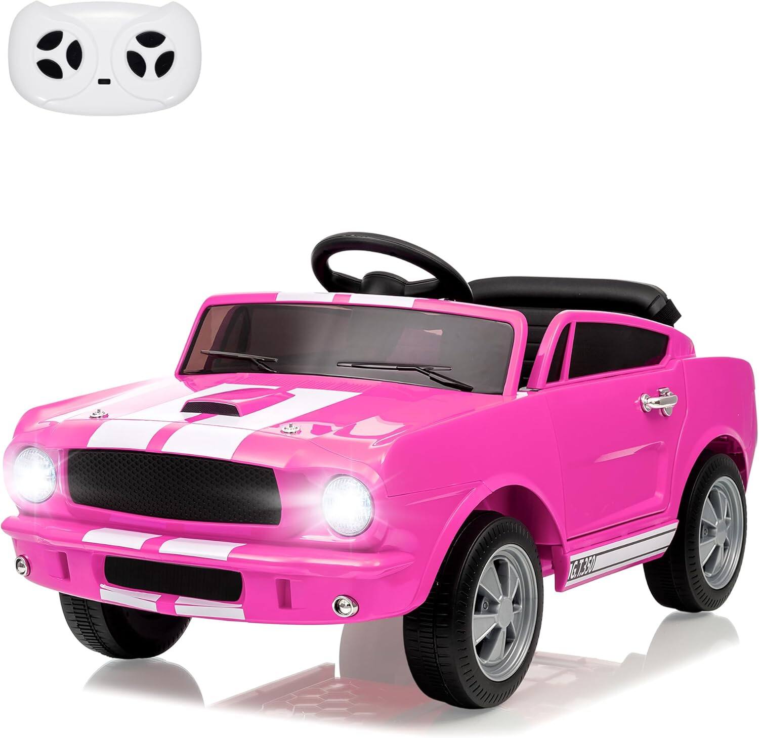 Electrodes Masters - 12V Kid Ride on Car, Licensed Shelby GT350, with Remote Control, Electric Car for Kids 3-7 Ages - Pink price history on PriceWatchPro