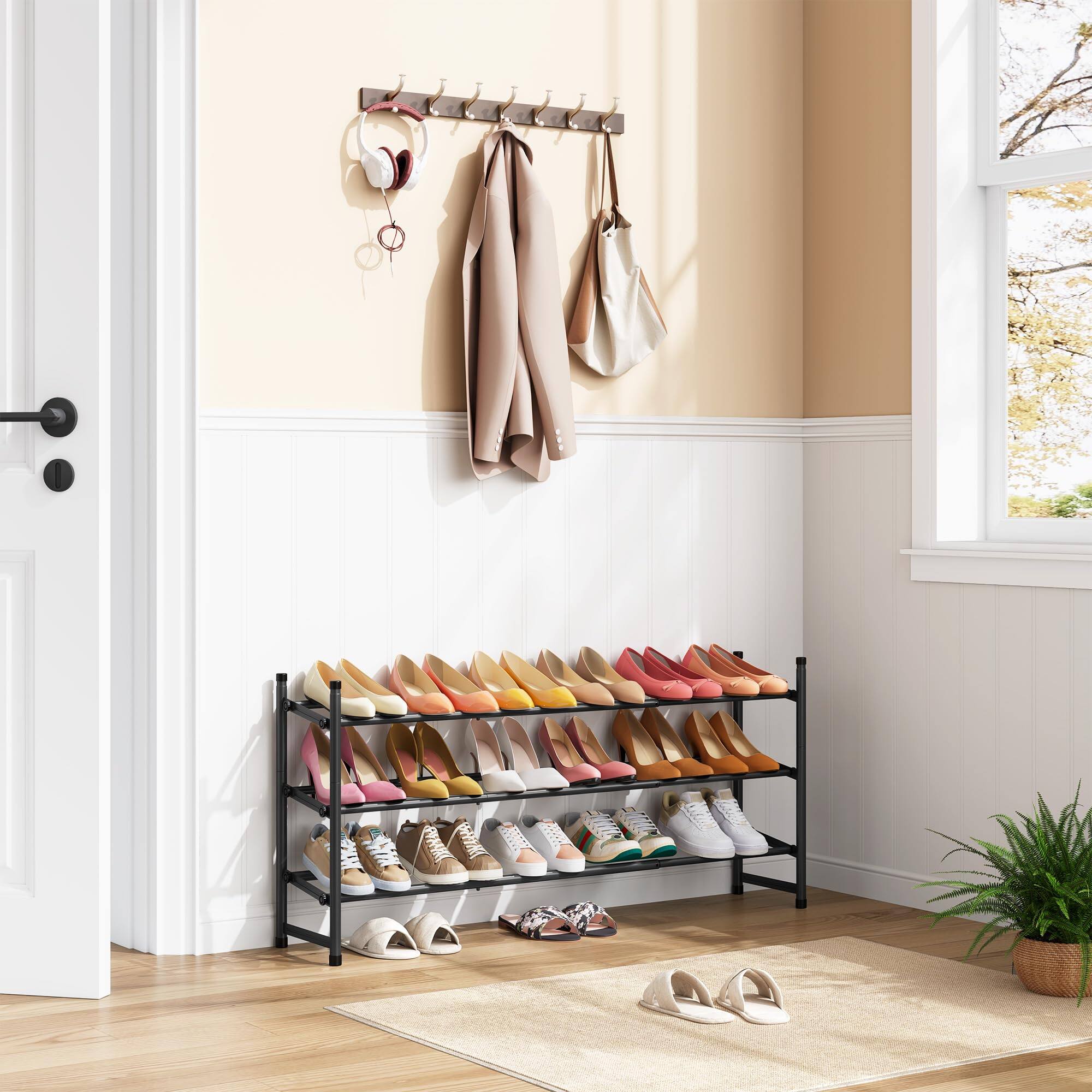 Refined Abode Design Shoe Rack Storage Shelf Organizer Rack Space Space ...