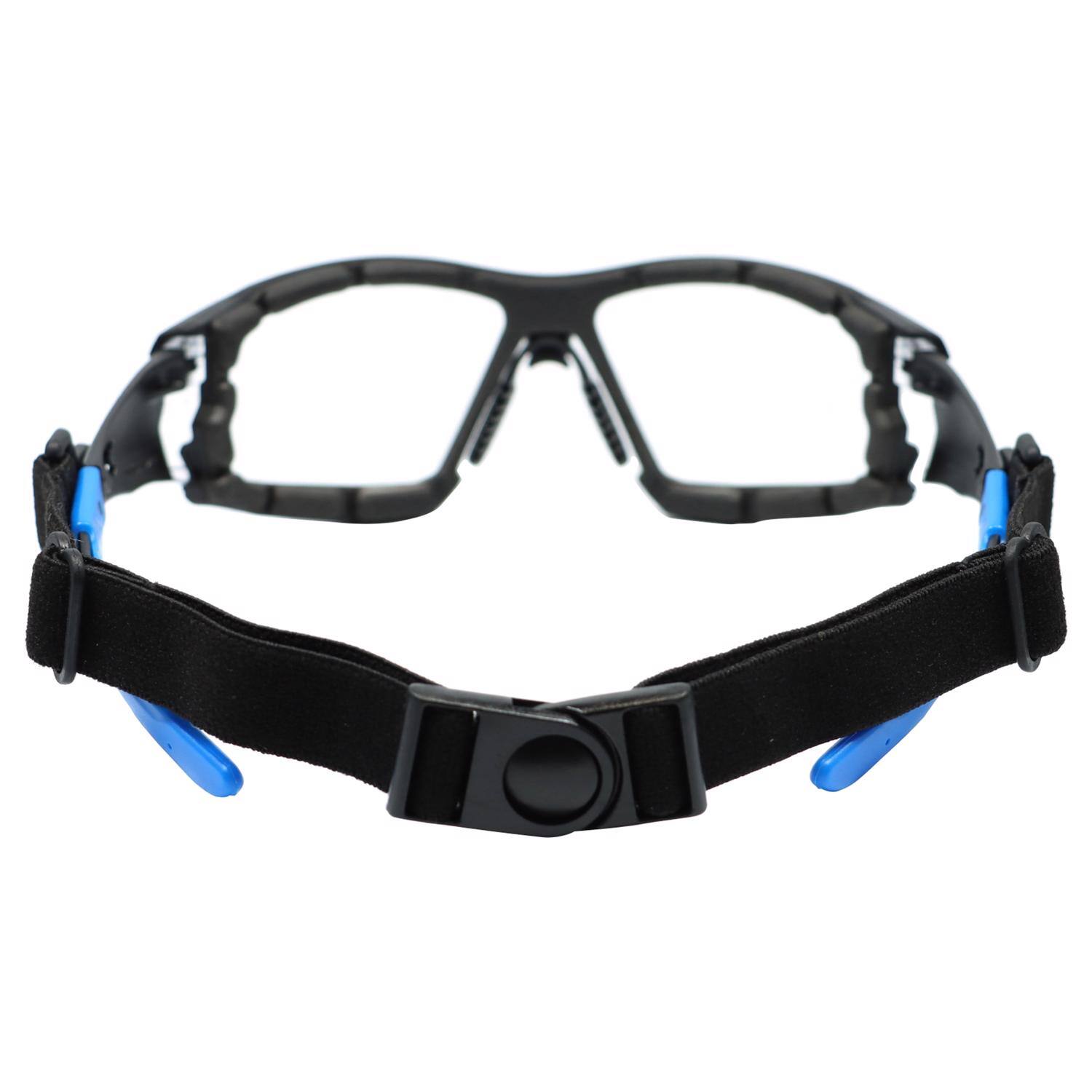 Angle. General Electric - General Electric 05 Series Anti-Fog Impact-Resistant Safety Glasses Clear Lens Black/Blue Frame 1 pk - Black | Blue.