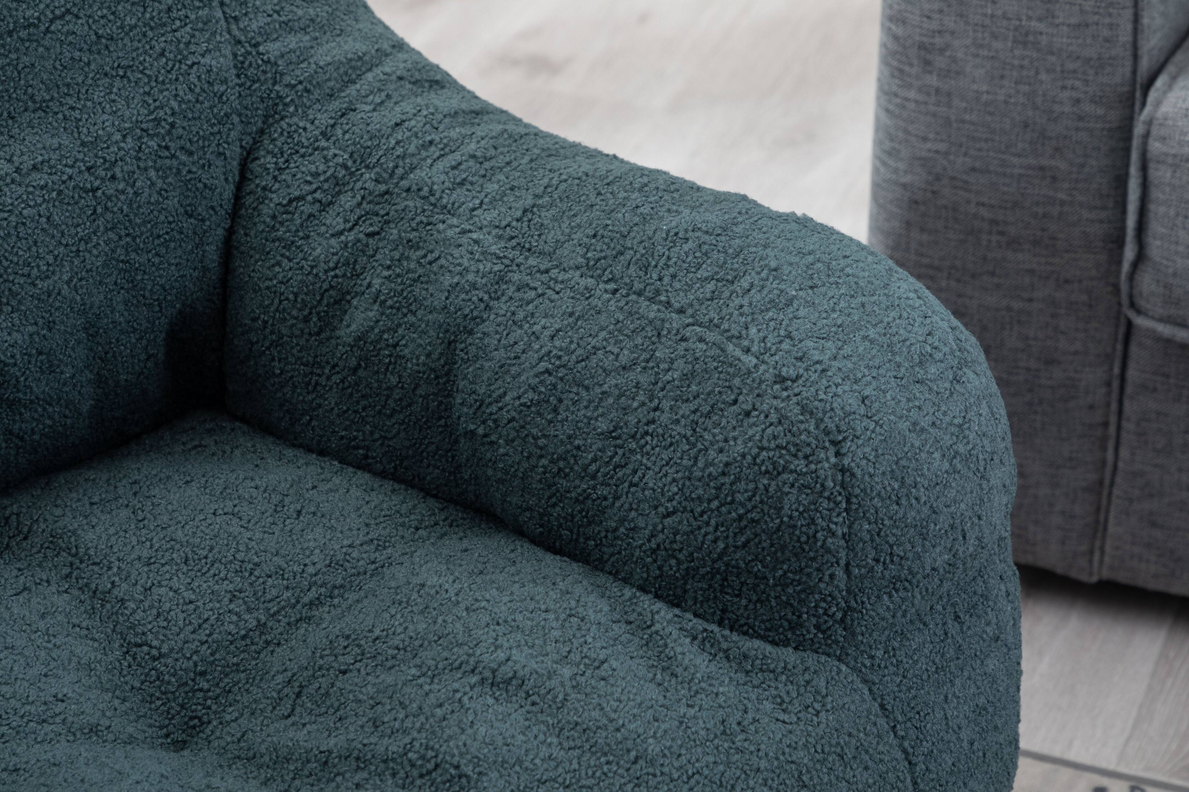 Alt View 6. GOODSILO - Luxury Plush Bean Bag Chair with Ergonomic Support - Soft Teddy Fabric and Memory Foam Filling for Ultimate Comfort - Green.