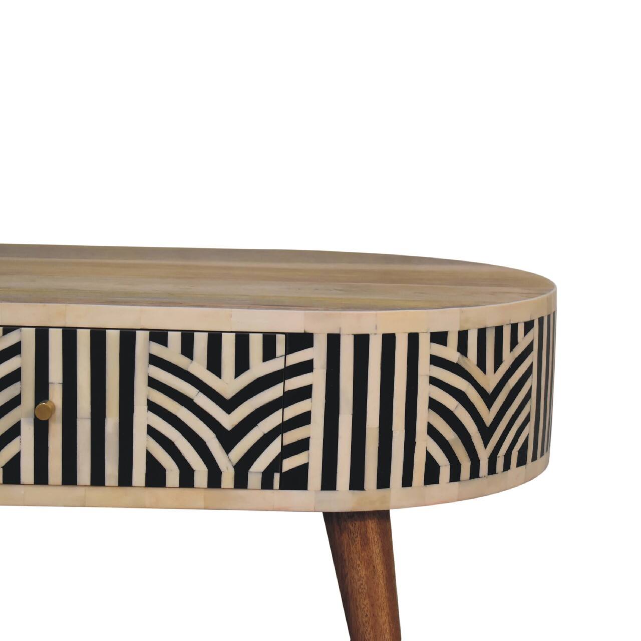 Back. Artisan Furniture - Artisan Furniture Solid Wood Edessa Bone Inlay Coffee Table, 2 Drawers, Beige - Beige.