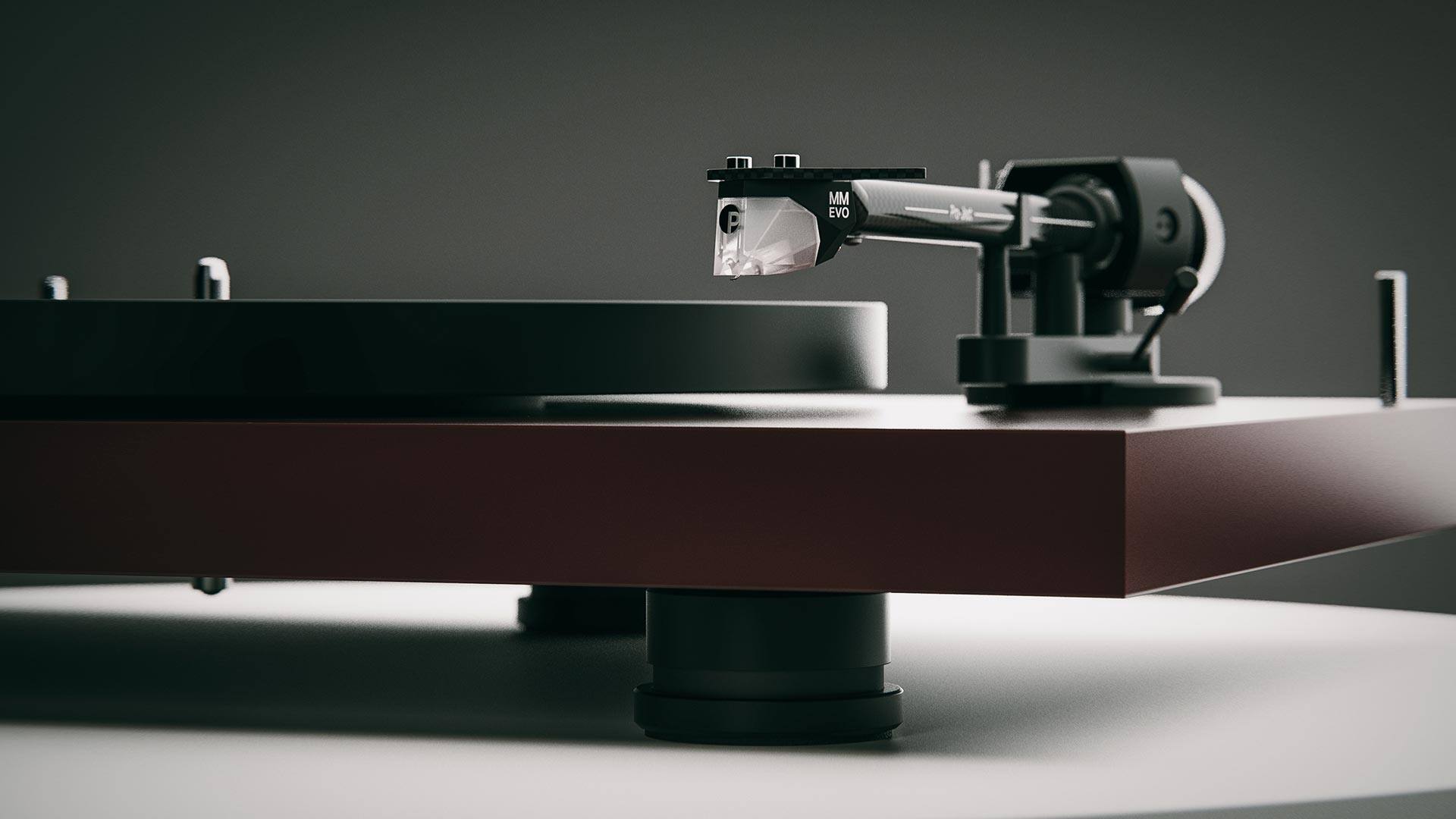 Left. Pro-Ject - DEBUT EVO 2 - High Gloss Red.