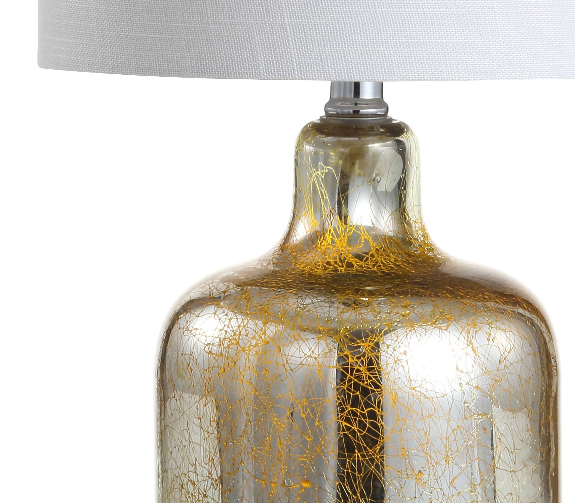 Alt View 4. Jonathan Y - Gemma 19" Glass Bell LED Table Lamp, Gold - Gold.