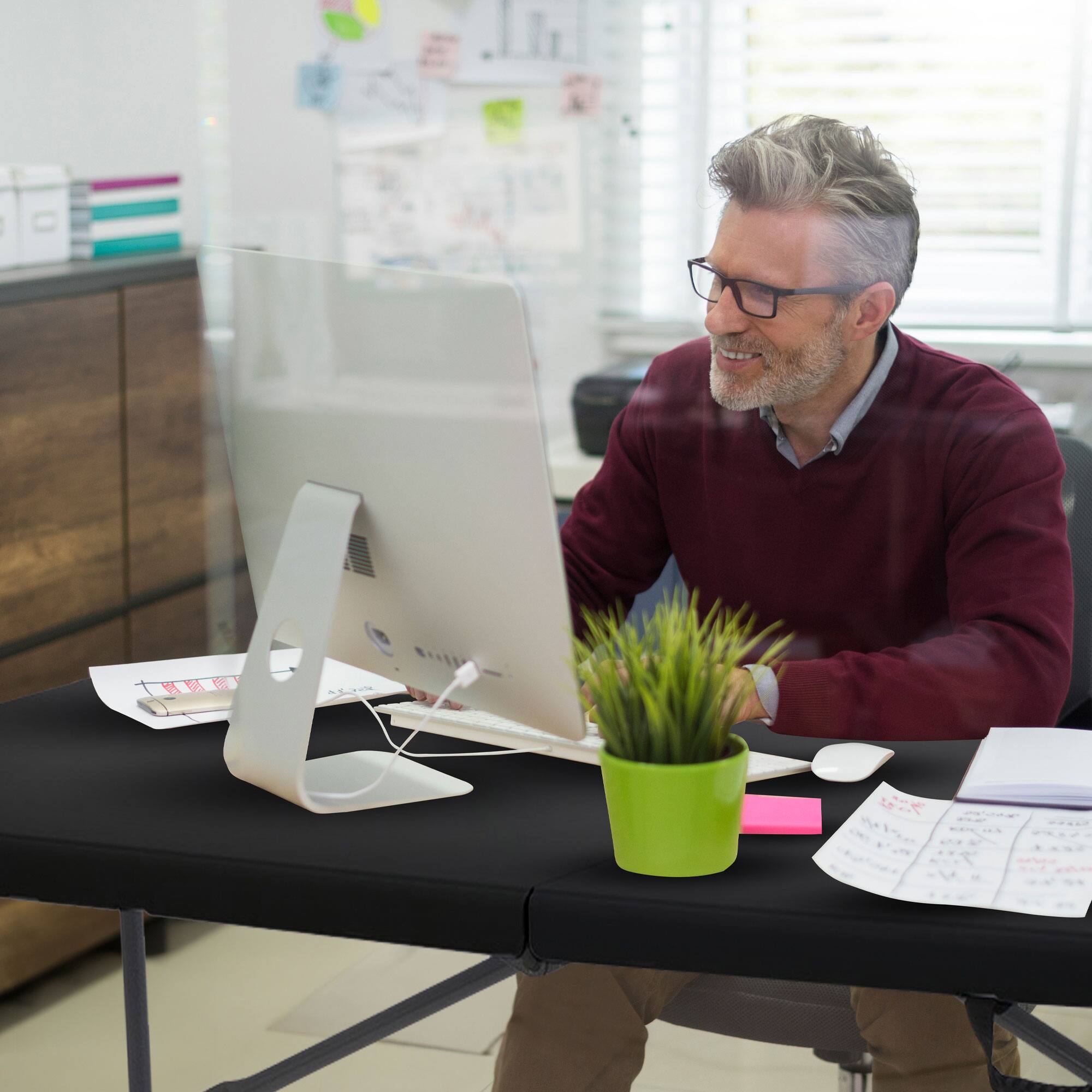 Alt View 3. Peakform - Peakform Compact Fold In Half Banquet Table for Indoor Outdoor Use, 6 Ft, Black - Black.