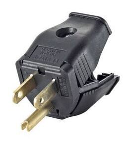 Leviton - 000-3W101-00E 2-Pole 3-Wire Grounding Plug - Black