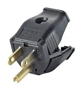 Front. Leviton - 000-3W101-00E 2-Pole 3-Wire Grounding Plug - Black.