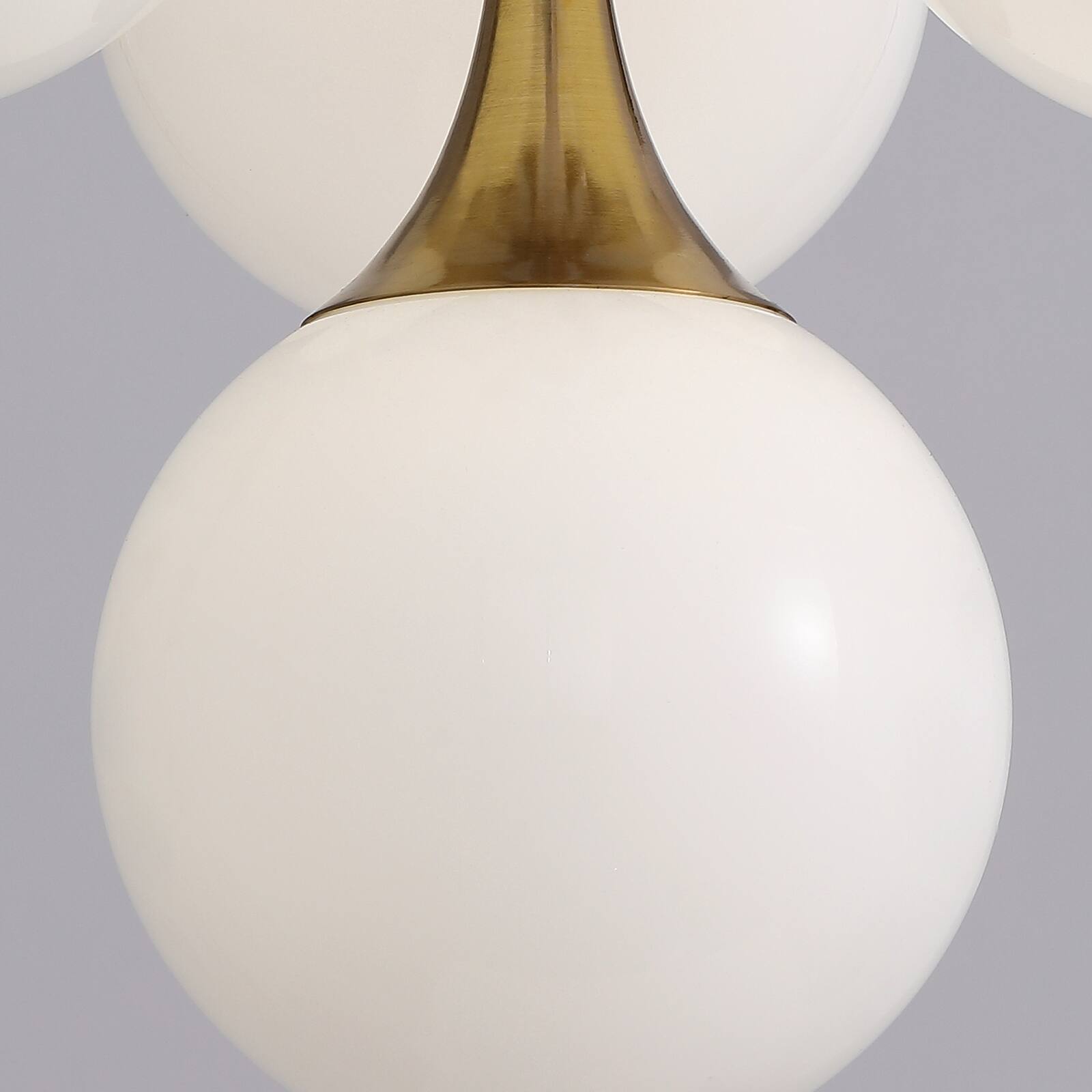 Alt View 8. Siljoy - 21.3" Gold 10-Light Sputnik Chandelier, White Glass Shades Adjustable for Dining Kitchen Living Foyer - Gold Brass.