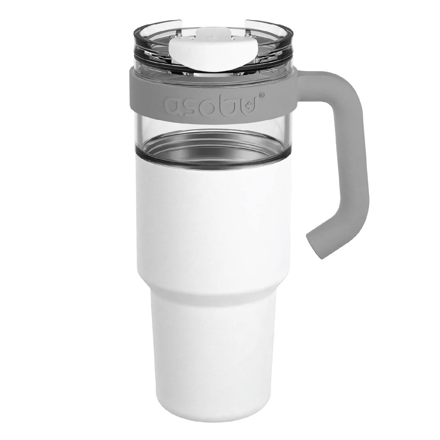 Alt View 7. Asobu - 34-Oz Explorer See-Through Travel Mug with Detachable Insulated Tumbler - White.