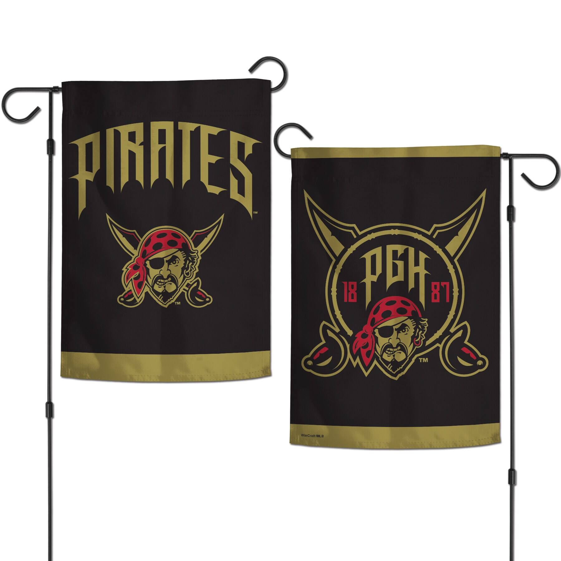 Alt View 2. WinCraft - Pittsburgh Pirates 2026 City Connect Double-Sided 12" x 18" Garden Flag - Multicolor.