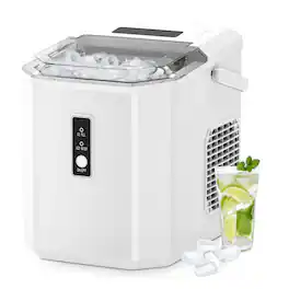Euhomy - Portable Countertop Ice Maker - 9 Cubes in 6 Mins, 26lbs/Day, Self-Cleaning with Ice Scoop & Basket, for Home/Office/RV - White