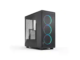 Fractal Design - Epoch Black RGB - Tempered Glass, High Airflow, Mesh Front, 3 RGB Fans, Spacious ATX/mATX/ITX Case - Black