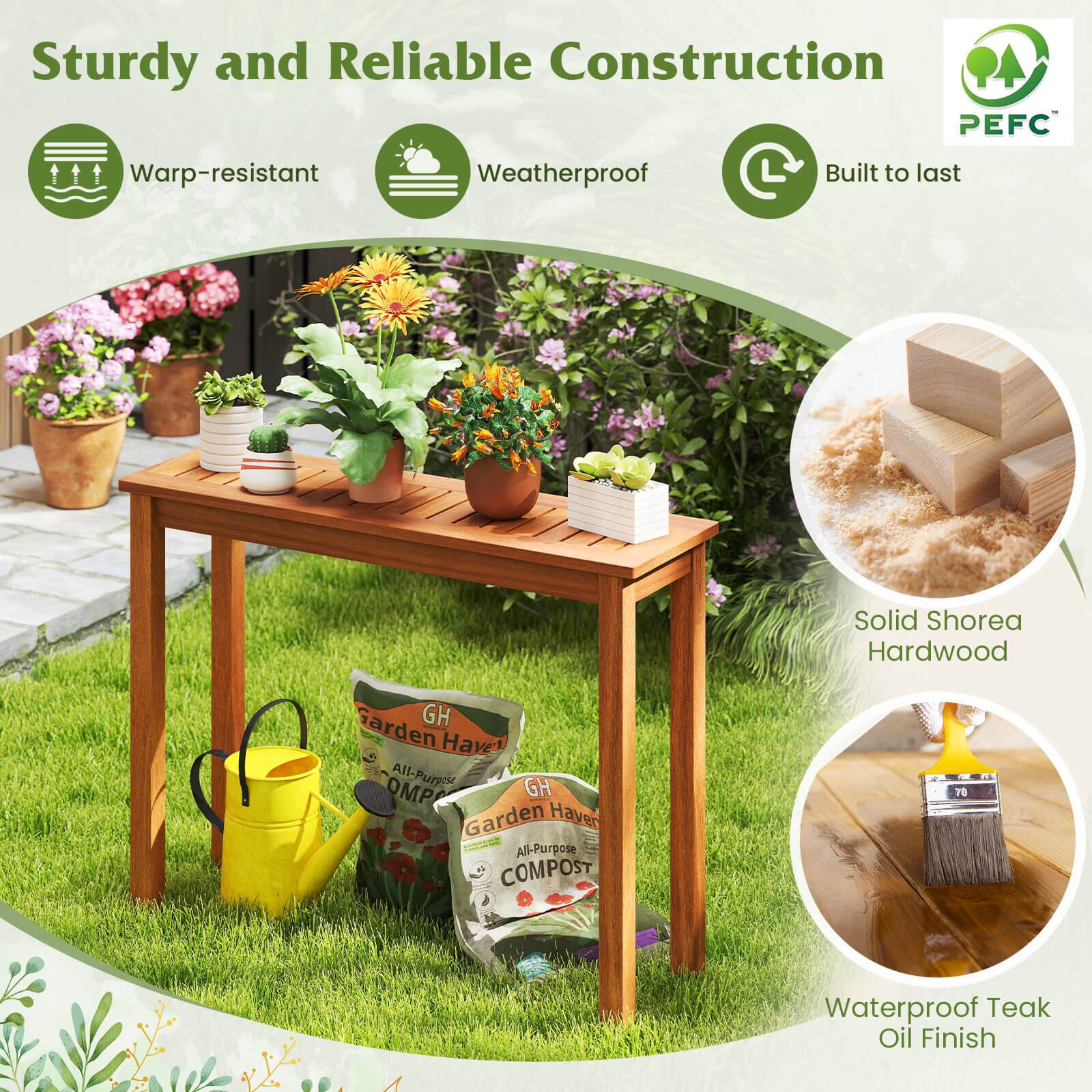 Sturdy and Reliable Construction
PEFC
Warp-resistant
Weatherproof
Built to last
Solid Shorea Hardwood
GH Garden Haver All-Purpose COMPOST
Waterproof Teak Oil Finish