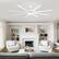 Alt View 1. Breezary - 72-In Large Ceiling Fan with 8 Aluminum Blades, DC Motor, 6-Speed Remote with Timer, 2 Downrods, Light/No Light Option - Matte White (With Light).