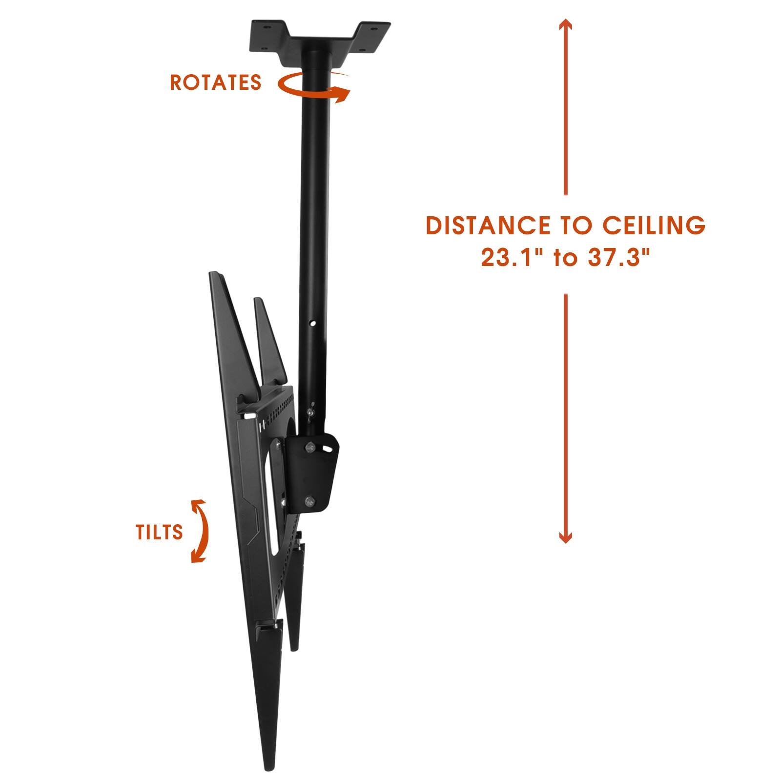 ROTATES, TILTS, DISTANCE TO CEILING 23.1" to 37.3"