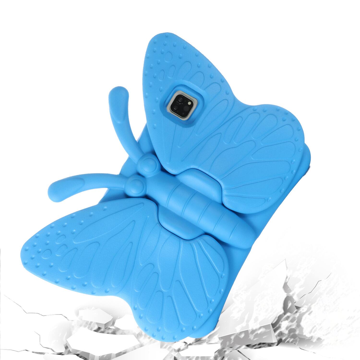 Left. Dteck - For iPad Air 11'' (M4)2026/(M3)2025/ (M2)2024 & iPad Pro 11'' (M5) 2025/(M4) 2024 Kid Butterfly Kickstand EVA Case - Blue.