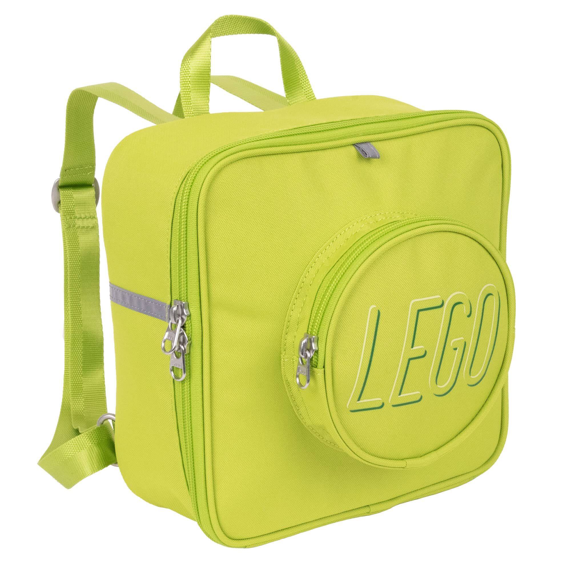 Angle. LEGO - LEGO Small Brick Backpack - Lime.