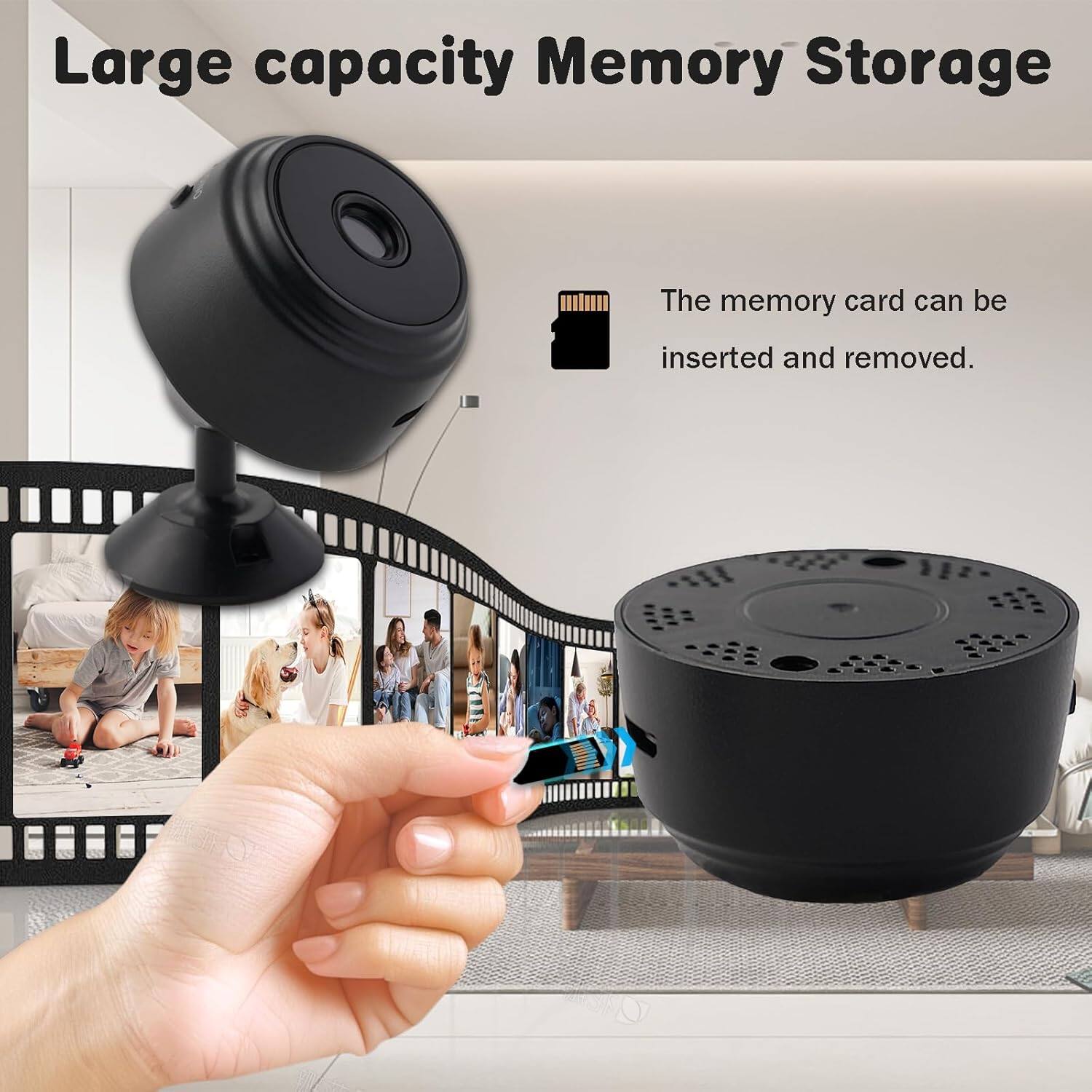 Large capacity Memory Storage

The memory card can be inserted and removed.