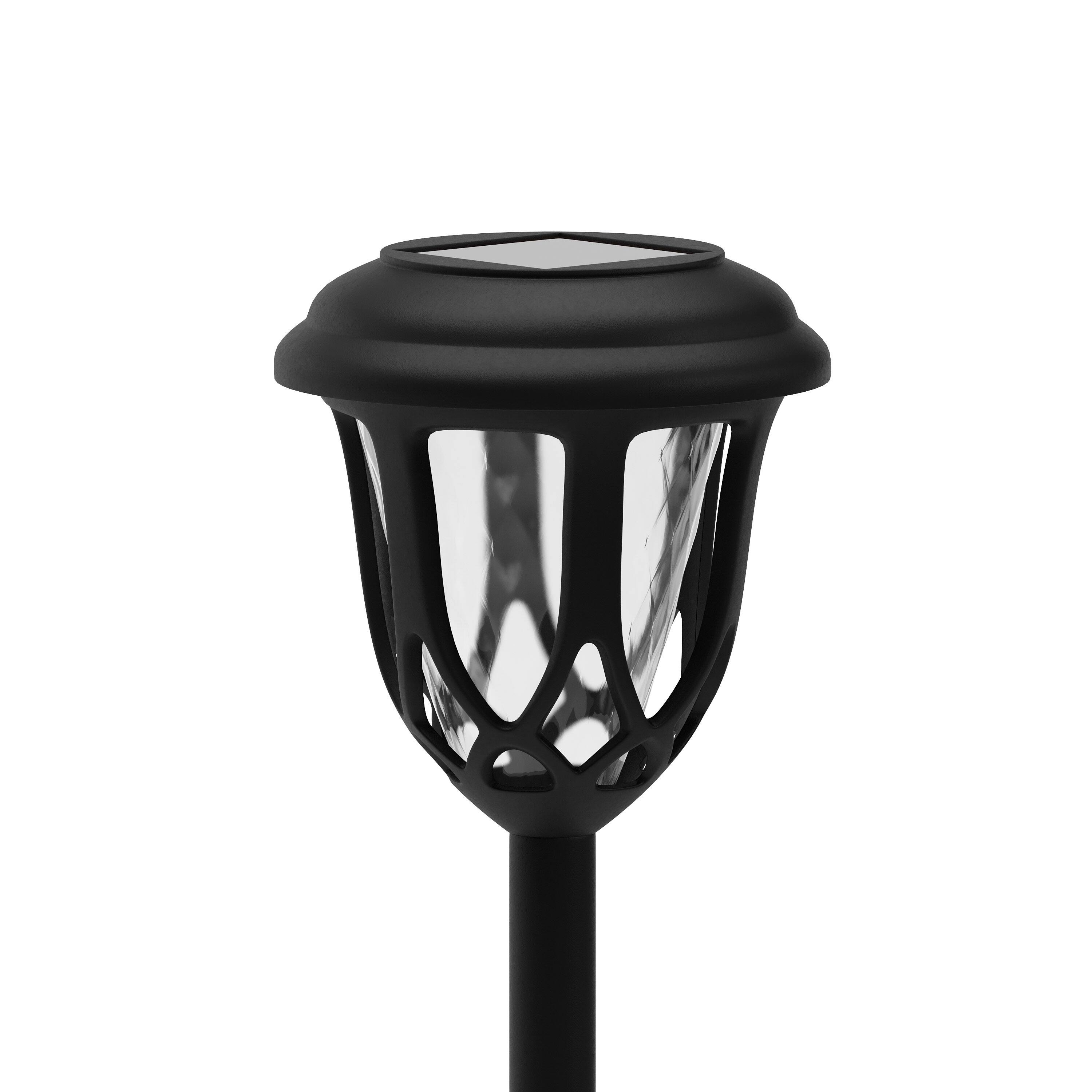 Alt View 7. Emma + Oliver - Flared Style Solar Powered LED Decorative Polypropylene Lights  - Set of 8 - Black.