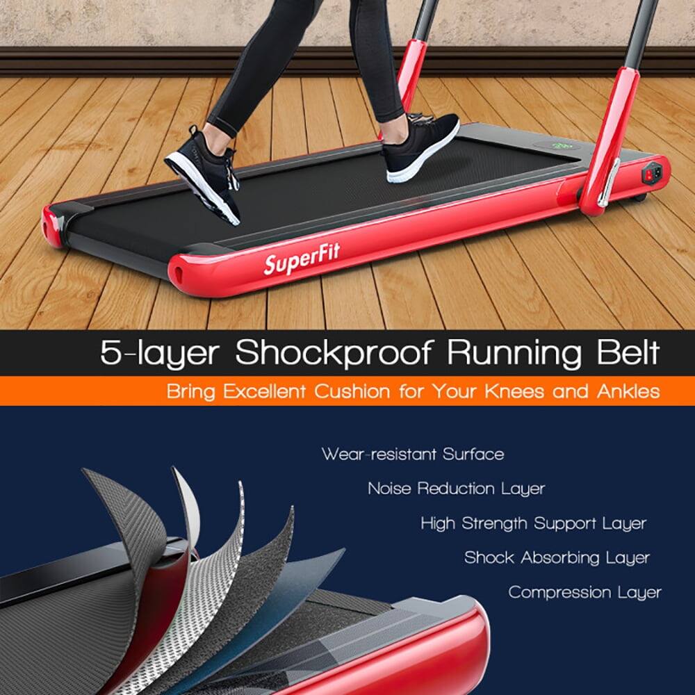 89 SuperFit 5-layer Shockproof Running Belt  
Bring Excellent Cushion for Your Knees and Ankles  
Wear-resistant Surface  
Noise Reduction Layer  
High Strength Support Layer  
Shock Absorbing Layer  
Compression Layer