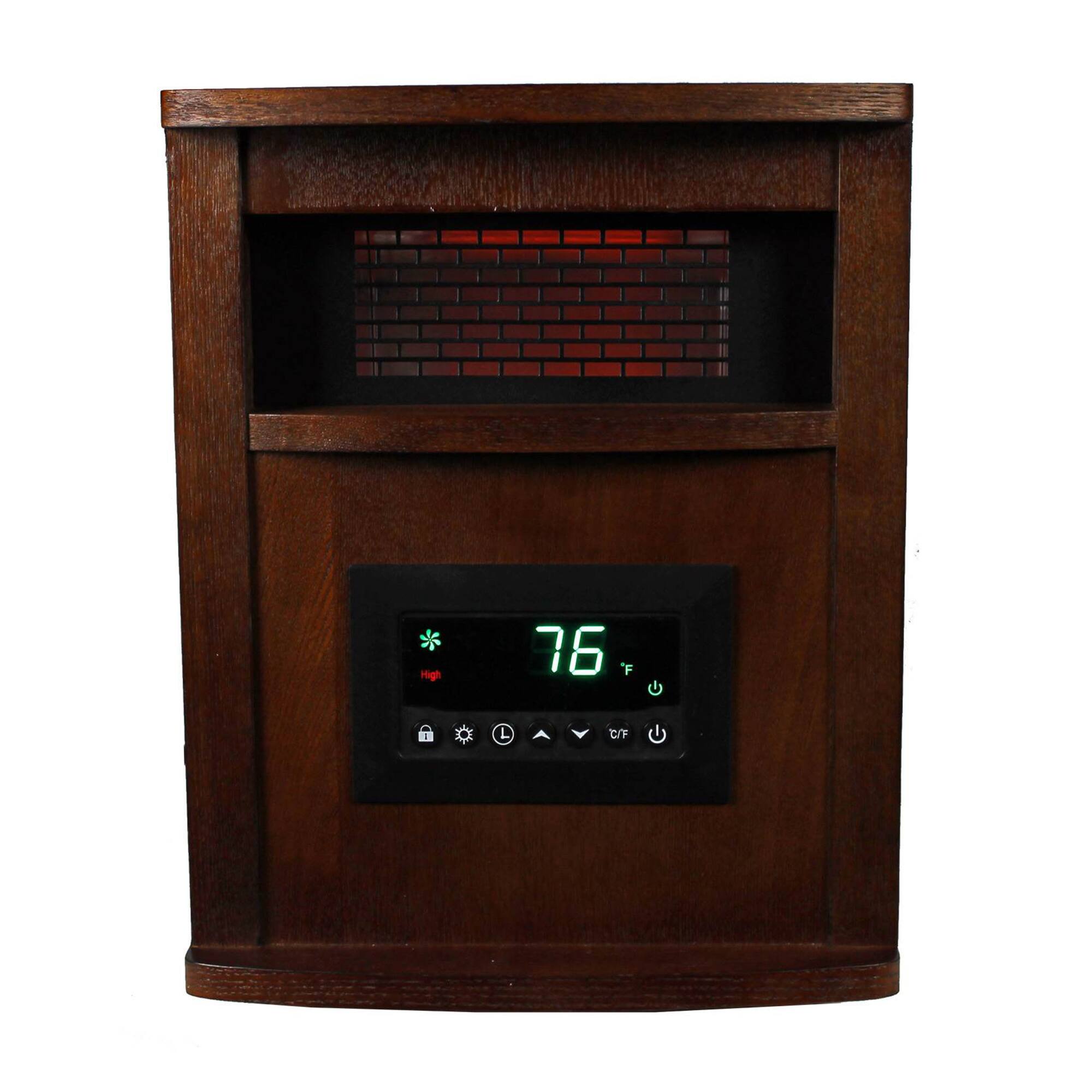Alt View 5. Lifesmart Global - LifeSmart LifePro 6 Element 1500W Electric Infrared Quartz Indoor Space Heater - Dark Oak.