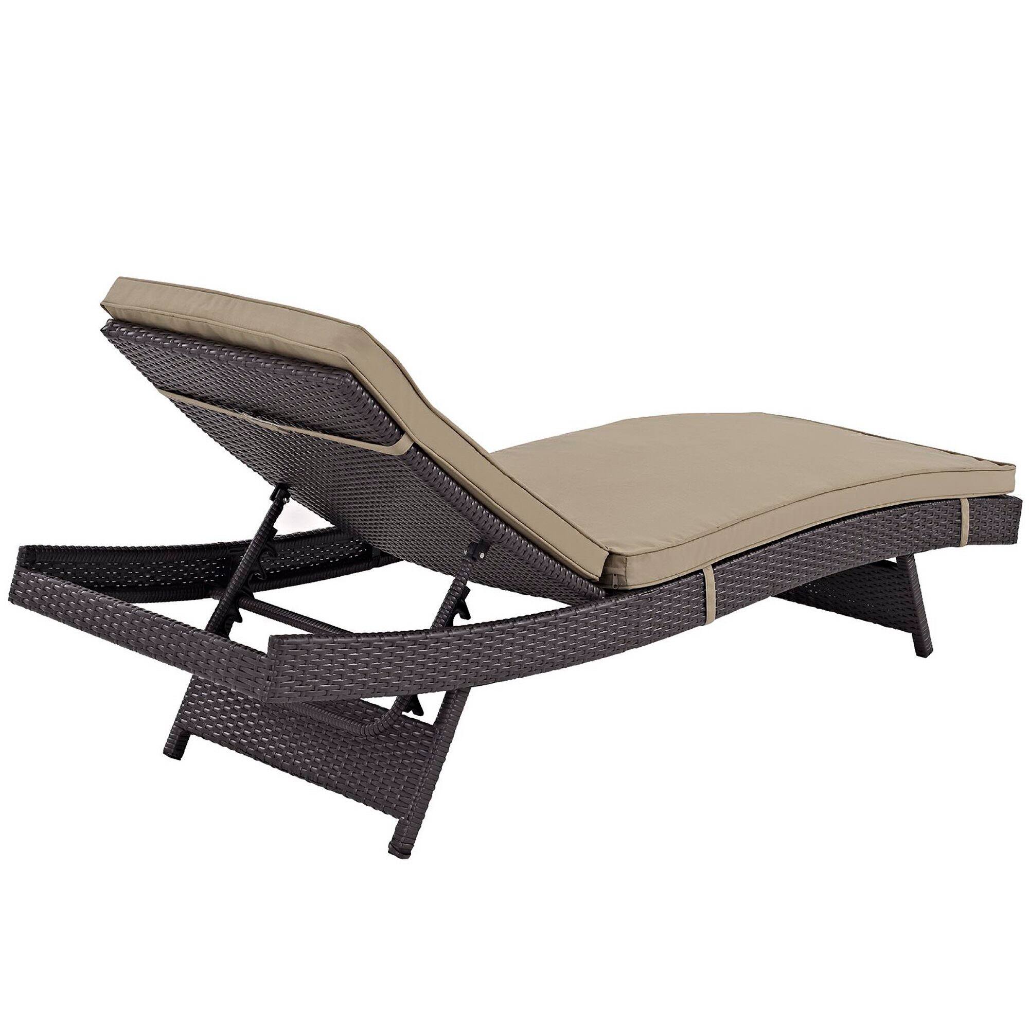 Left. Modway - Convene Outdoor Patio Chaise Set of 2 - Espresso Mocha.