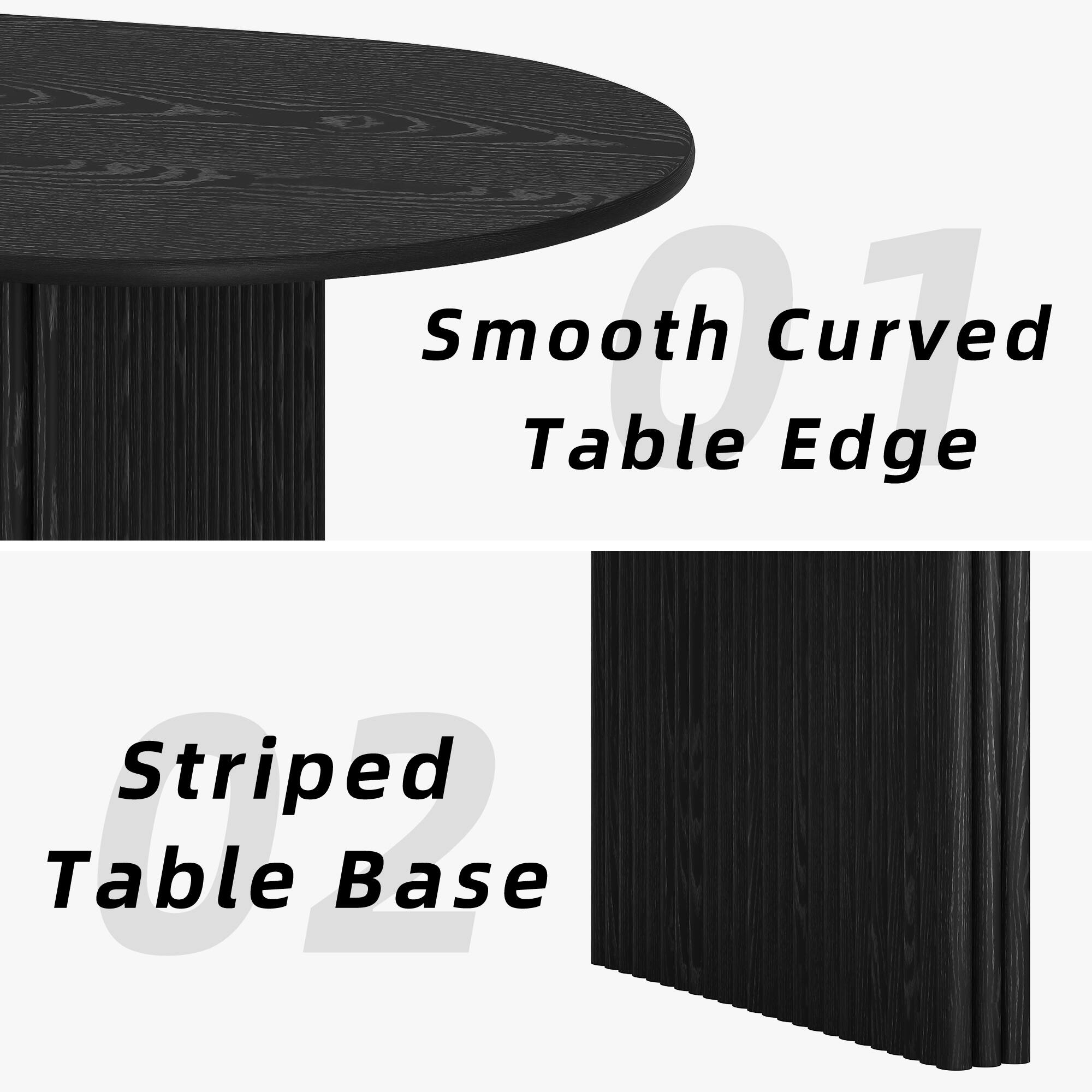 Smooth Curved Table Edge

Striped Table Base