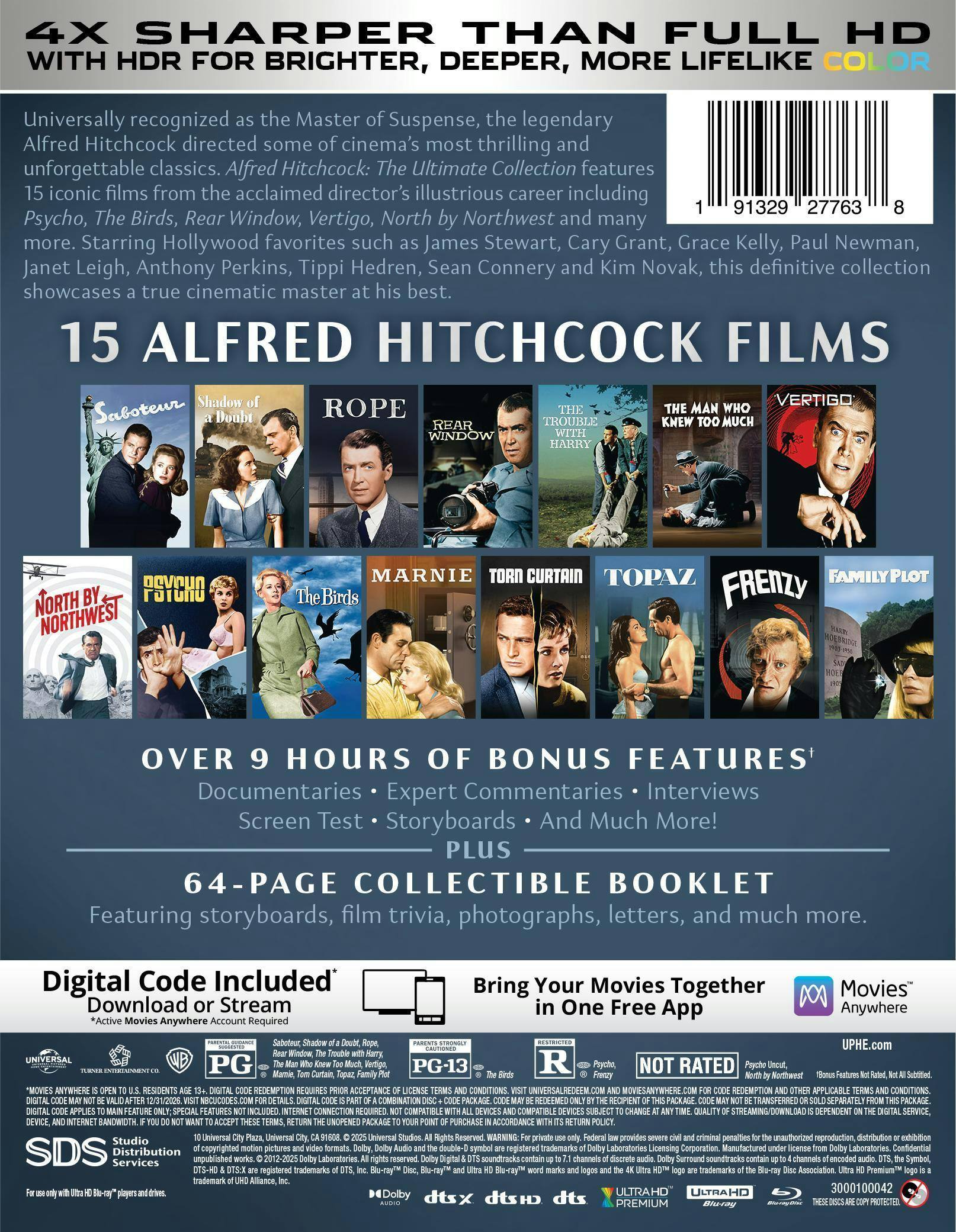 Alfred Hitchcock: The Ultimate Collection 4K Blu Ray [Standard