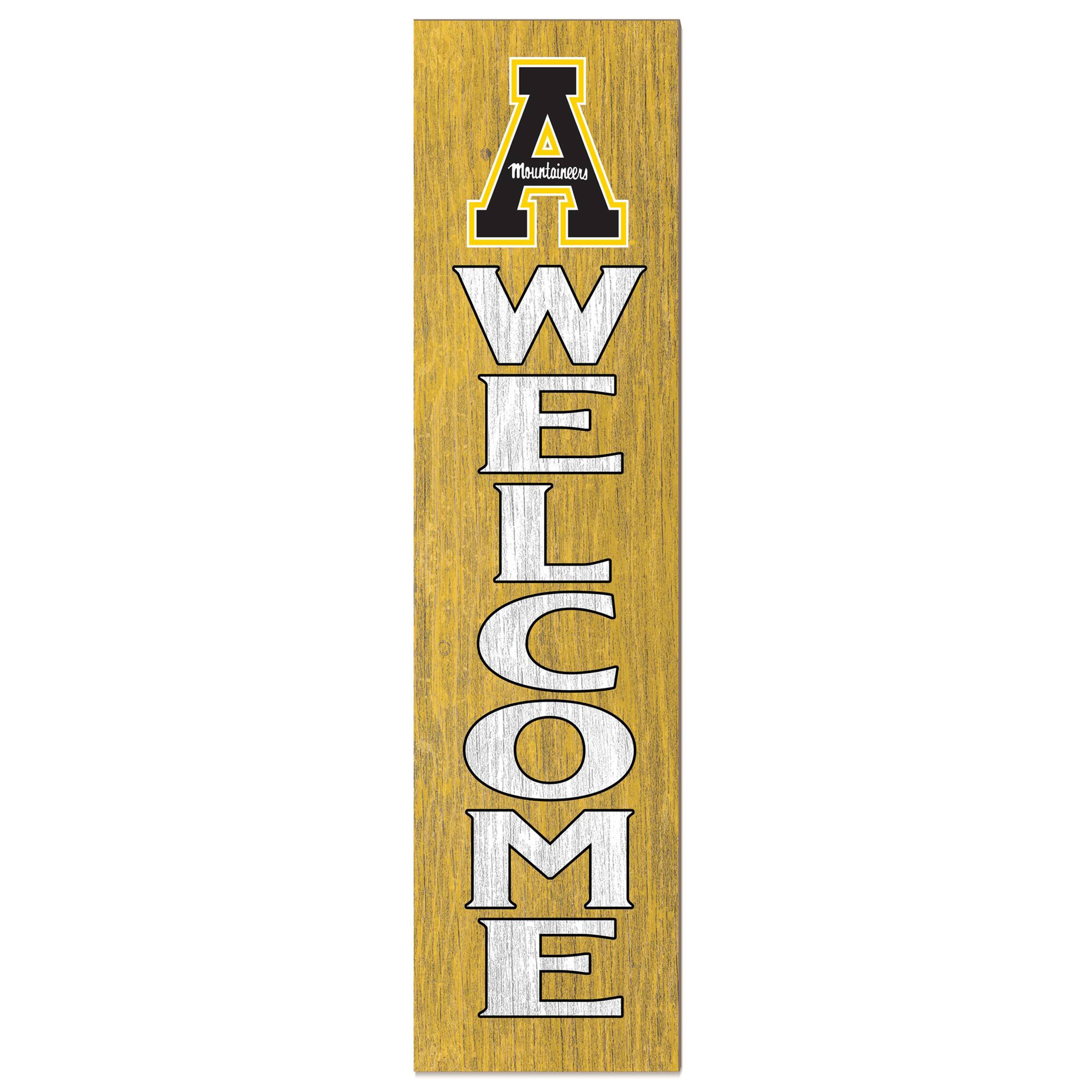 Gold Appalachian State Mountaineers 12'' x 48'' Welcome Outdoor Leaner