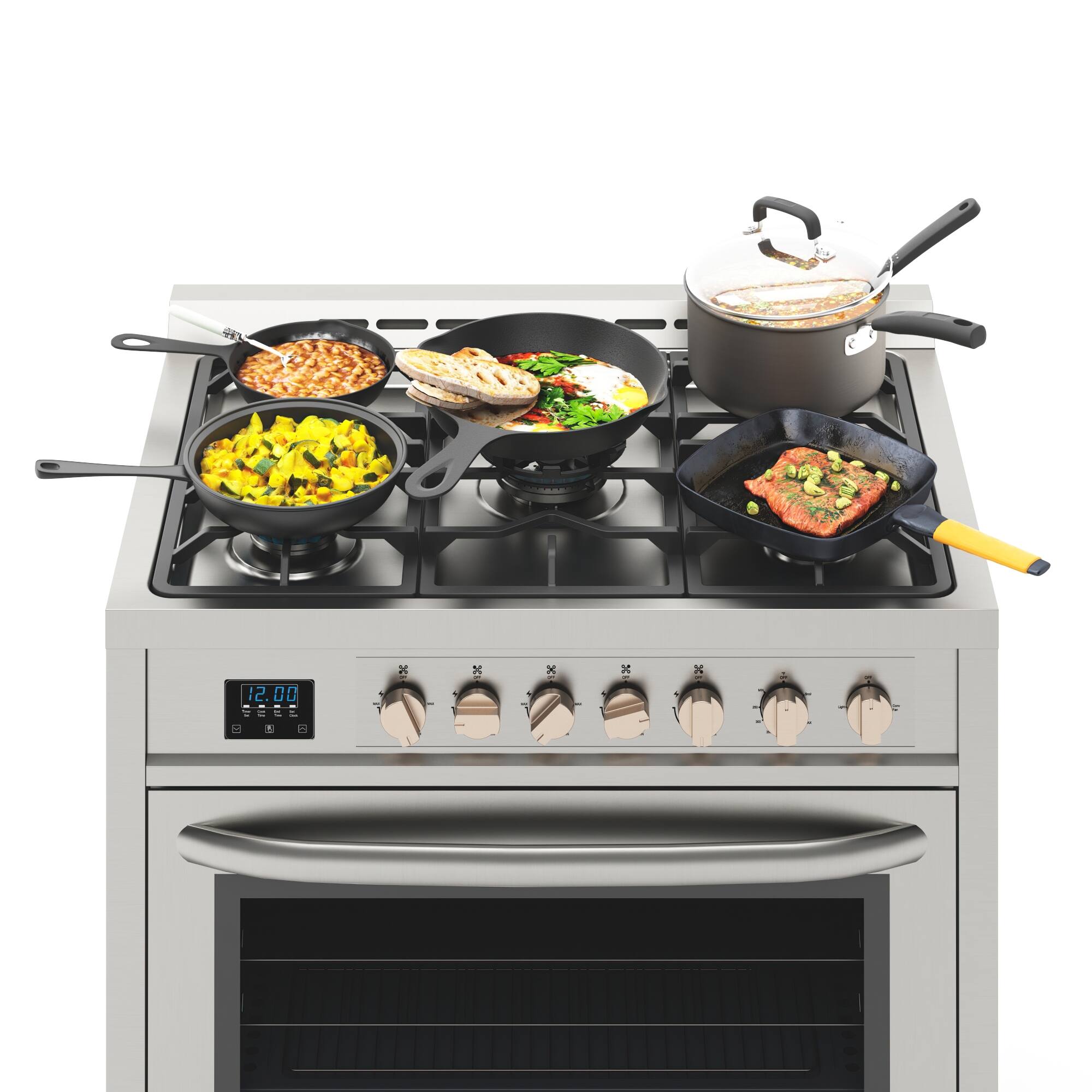 Alt View 5. Koolmore - 36 in. Stainless Steel Professional Gas range with Legs, KM-FR36GL-SS. - Stainless Steel.