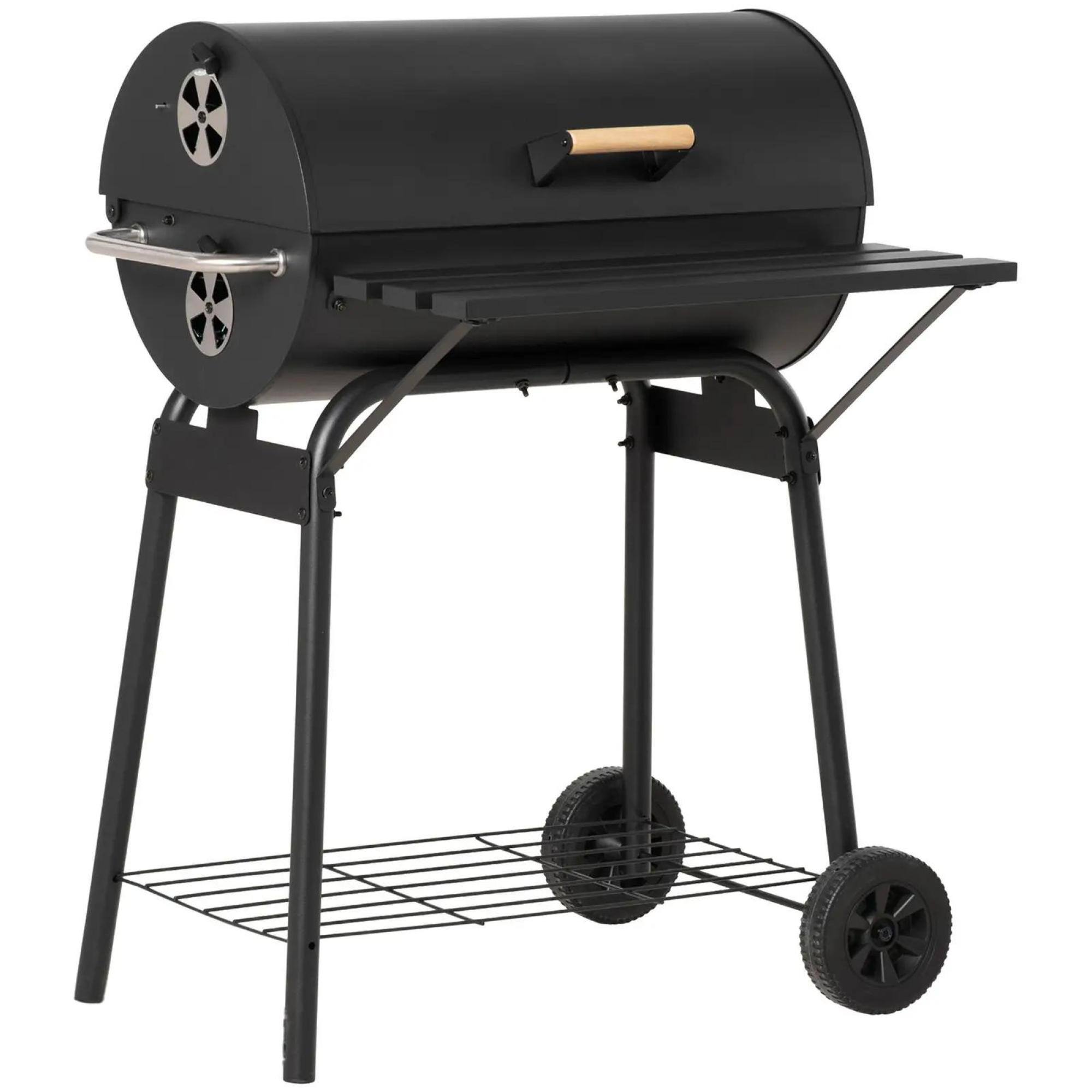 Alt View 1. GOODSILO - 30-Inch Portable Charcoal Grill with Adjustable Cooking Grates and Wheels for Outdoor Barbecue - Black.