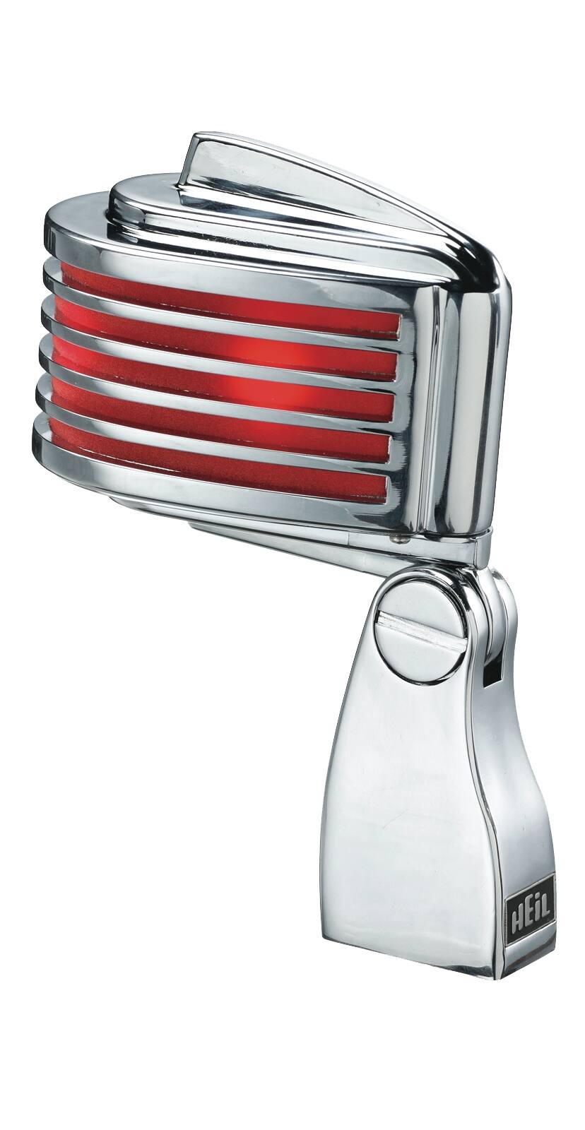 Front. Heil Sound - The Fin Retro-Styled Dynamic Cardioid Microphone with Red LED.