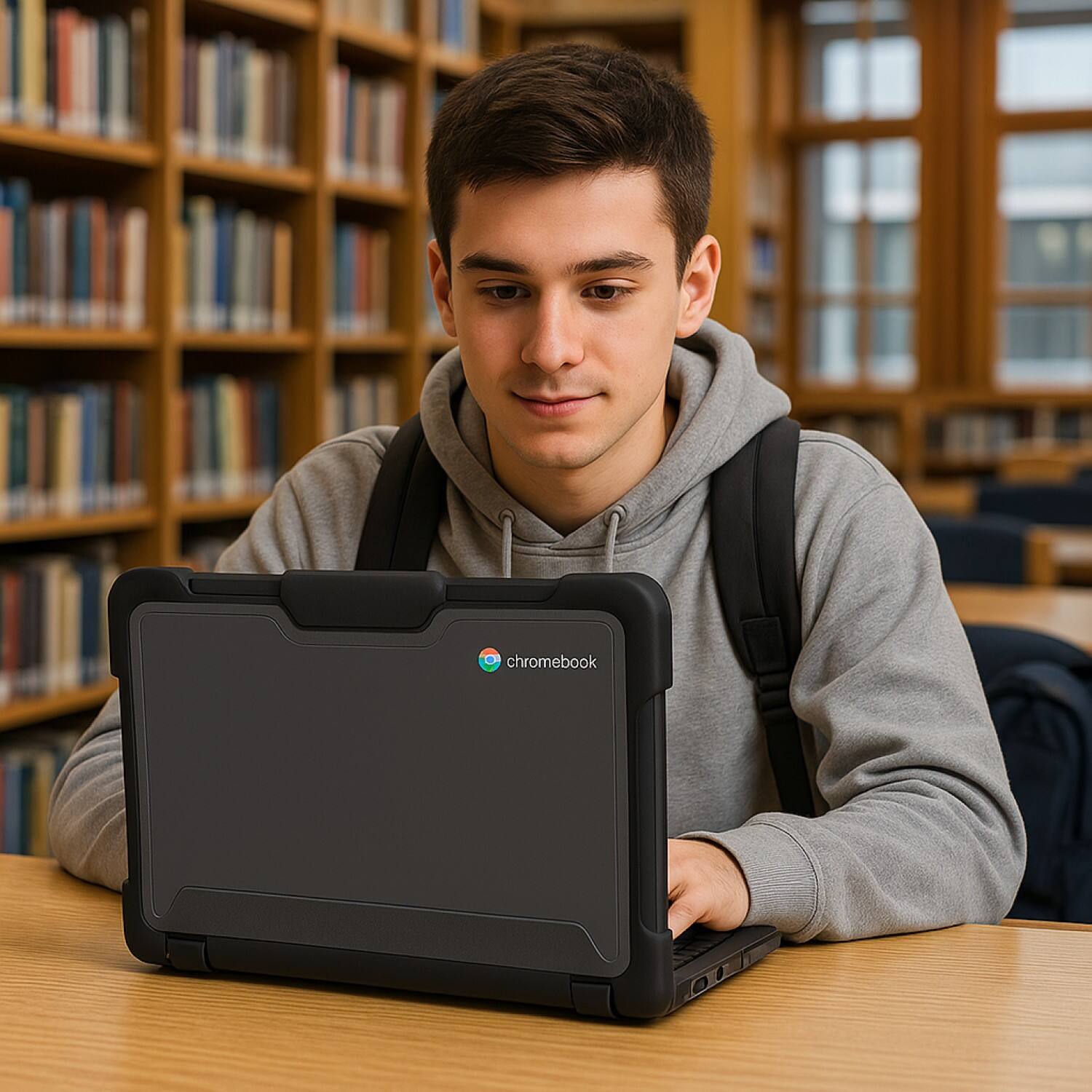 Alt View 2. SaharaCase - Lenovo 300E, 300W, 500W, 500E (2-1) Chromebook 11.6inch Case | Pro Shield Design | Anti-Shock Corners | Venture Series - Clear/Black.