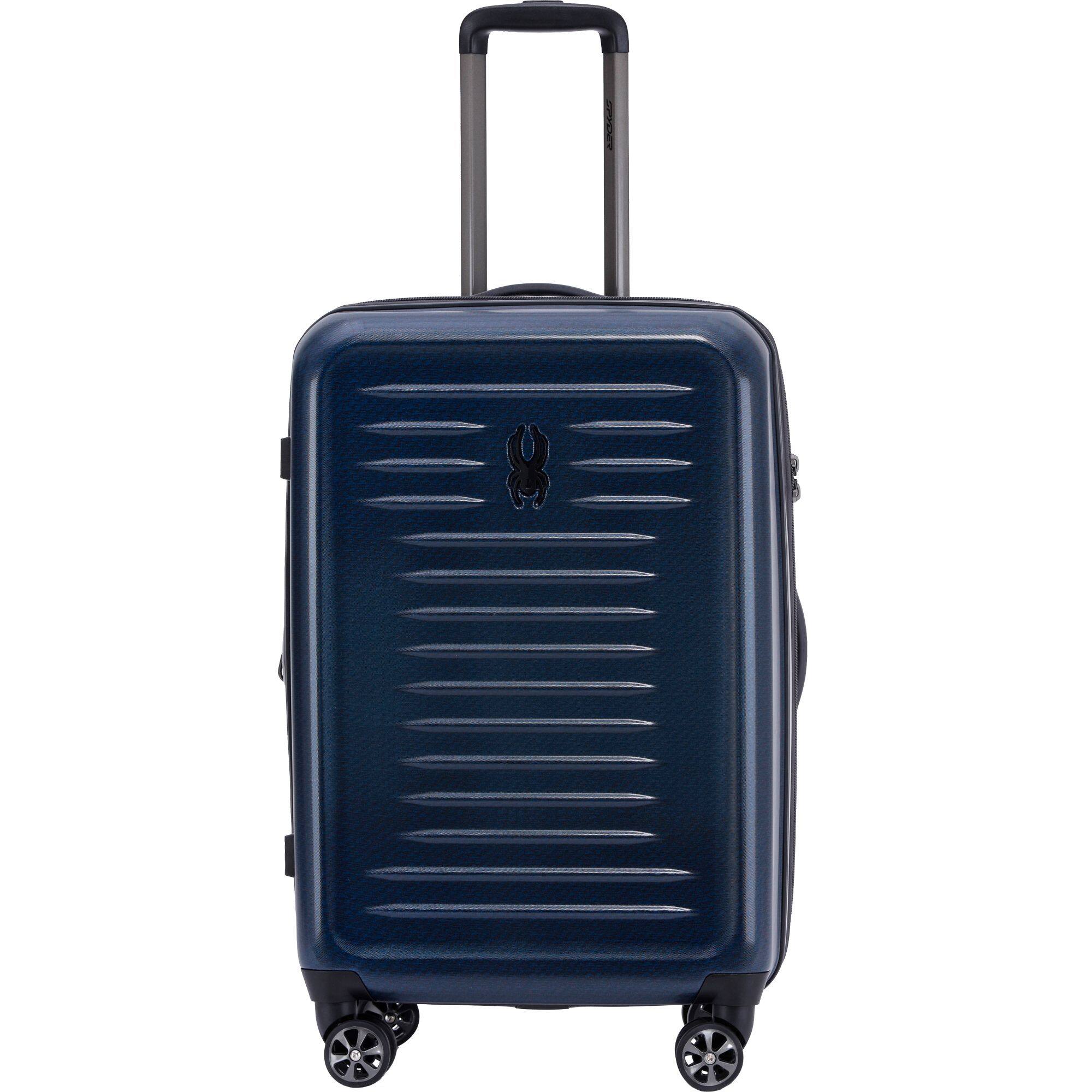 Front. Spyder - Spyder Rails 25 Inch Expandable Hardside Upright Suitcase with 360 Spinner Wheels, TSA Approved Lock - Carbon Blue.