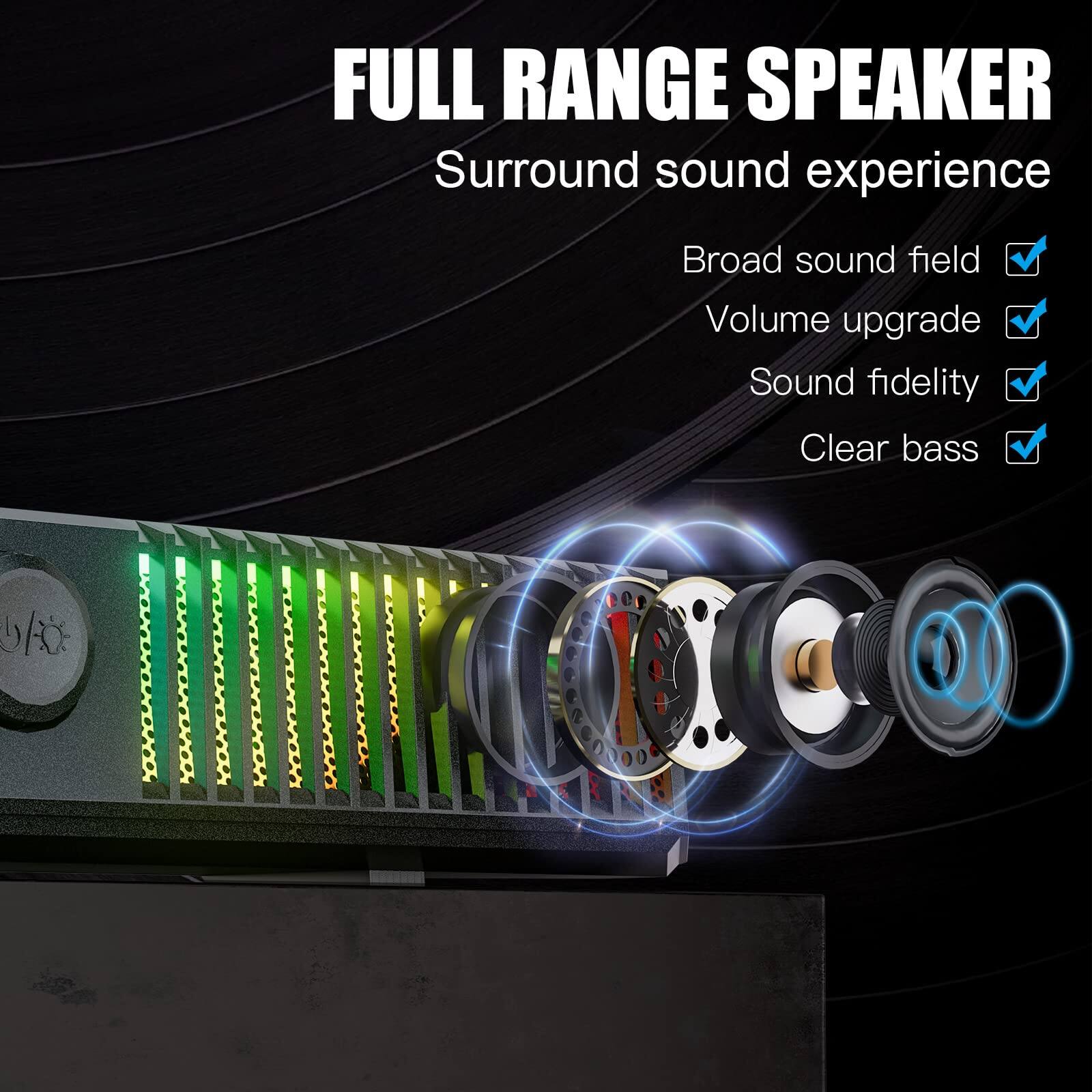 FULL RANGE SPEAKER
Surround sound experience
- Broad sound field
- Volume upgrade
- Sound fidelity
- Clear bass