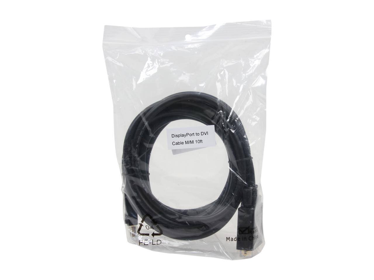 DisplayPort to DVI Cable M/M 10ft PE-LD  
Made in China
