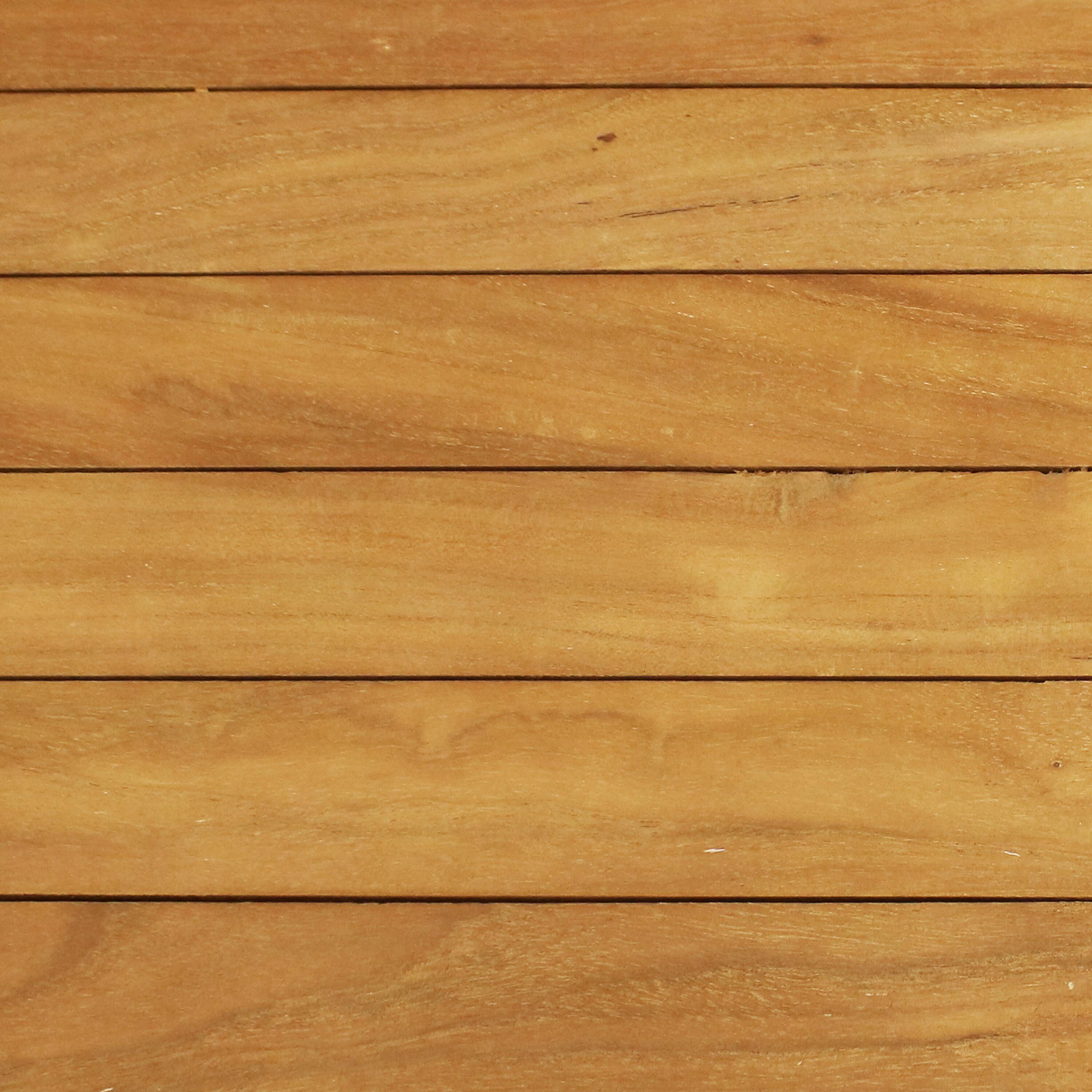 Alt View 5. Sunnydaze - 47.25 in Solid Teak Rectangular Patio Dining Table - Light Brown.