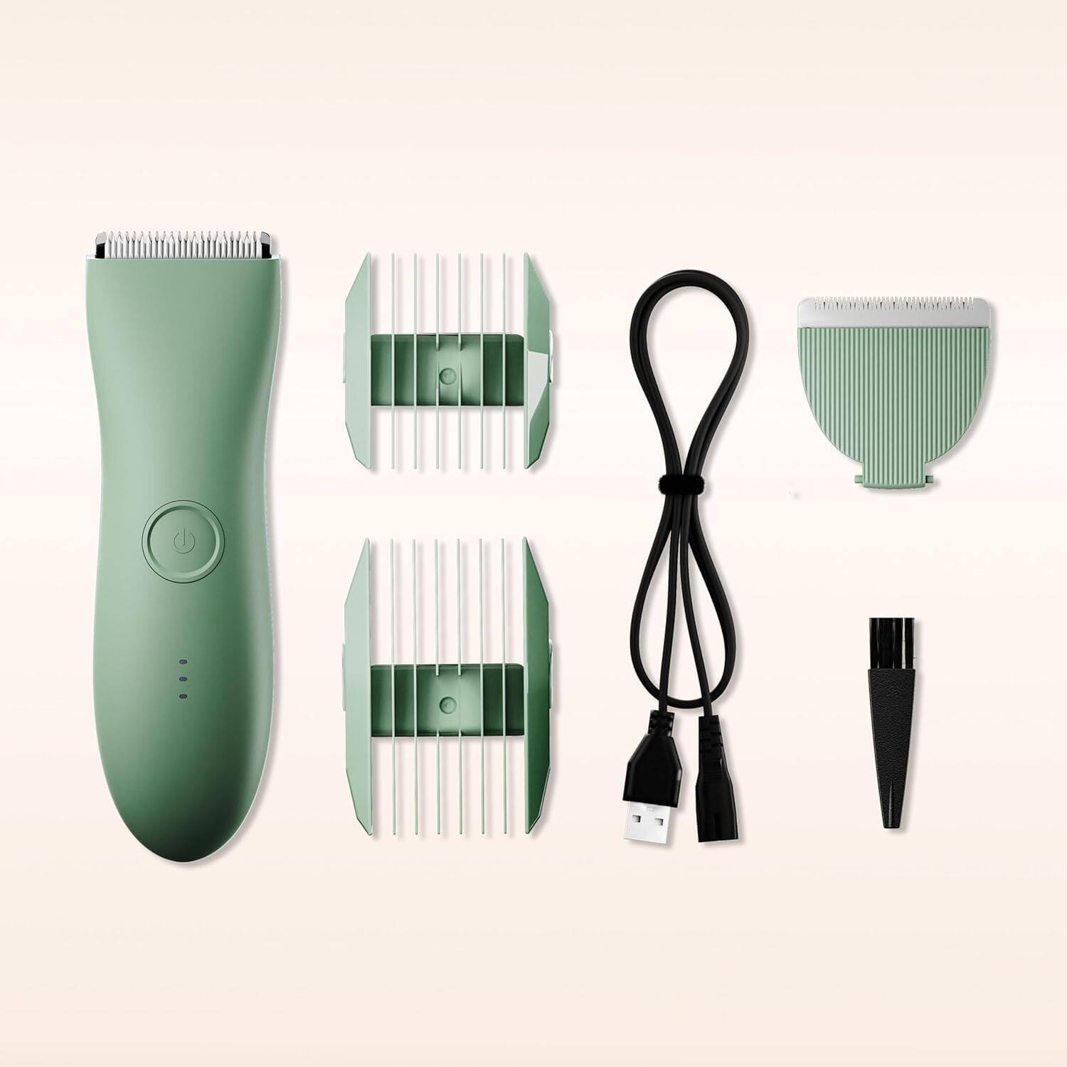 Alt View 10. PRIMEPLUS - Body Hair Trimmer & Electric Shaver for Pubic, Chest, Legs, Bikini, Waterproof Rechargeable - Green.